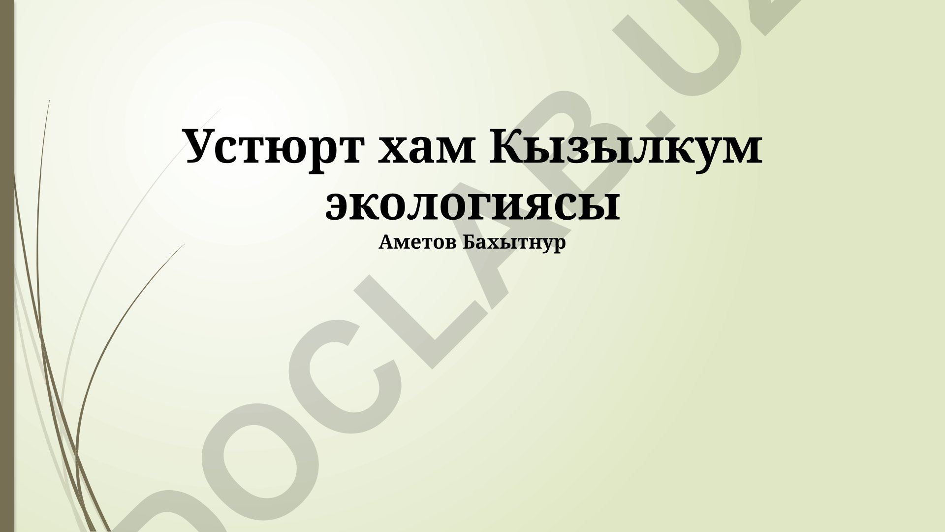 Устюрт и Кызылкум экологиясы: экологиялық машқалалар, сақлаў перспективалары