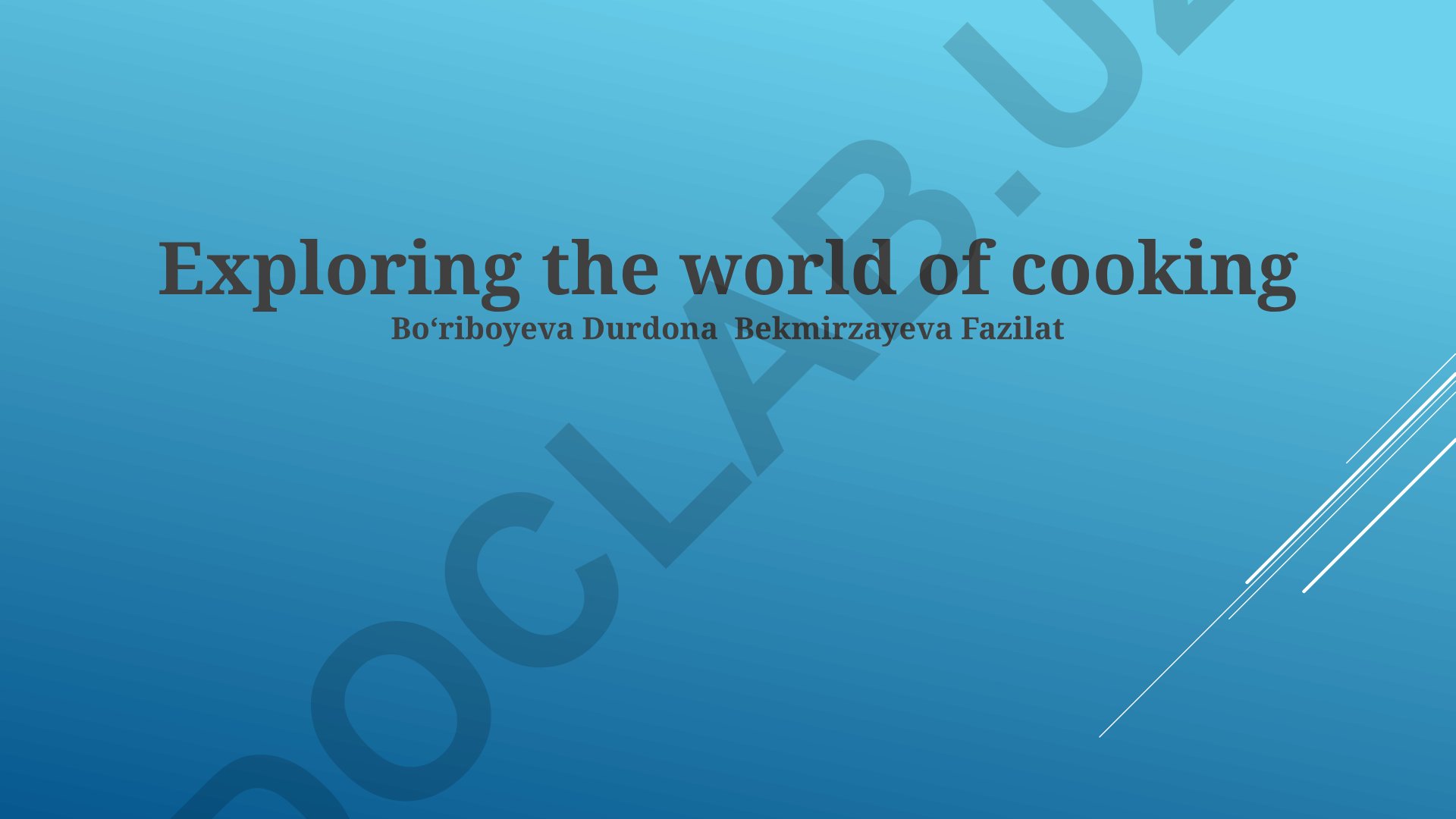 Exploring the world of cooking