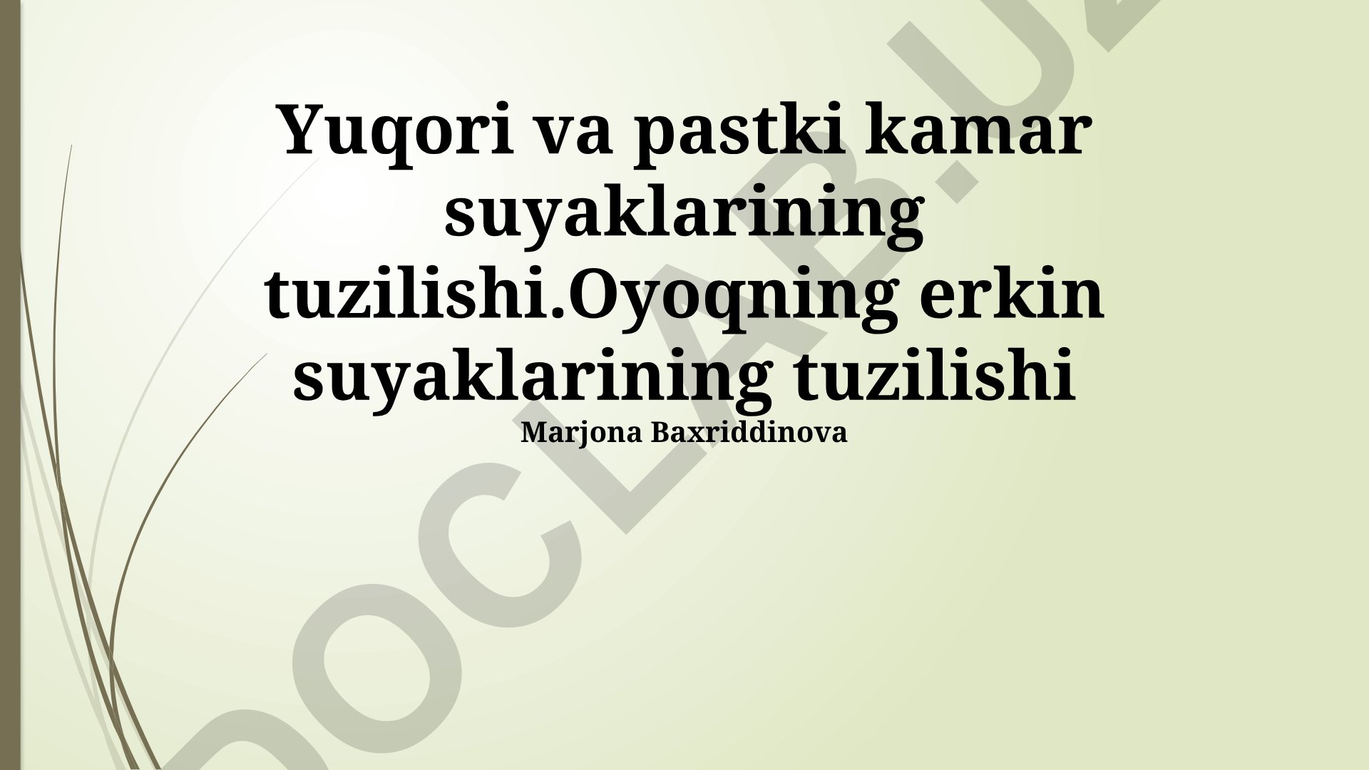 Yuqori va pastki ekstremitatlar kamarlari va erkin suyaklarining tuzilishi