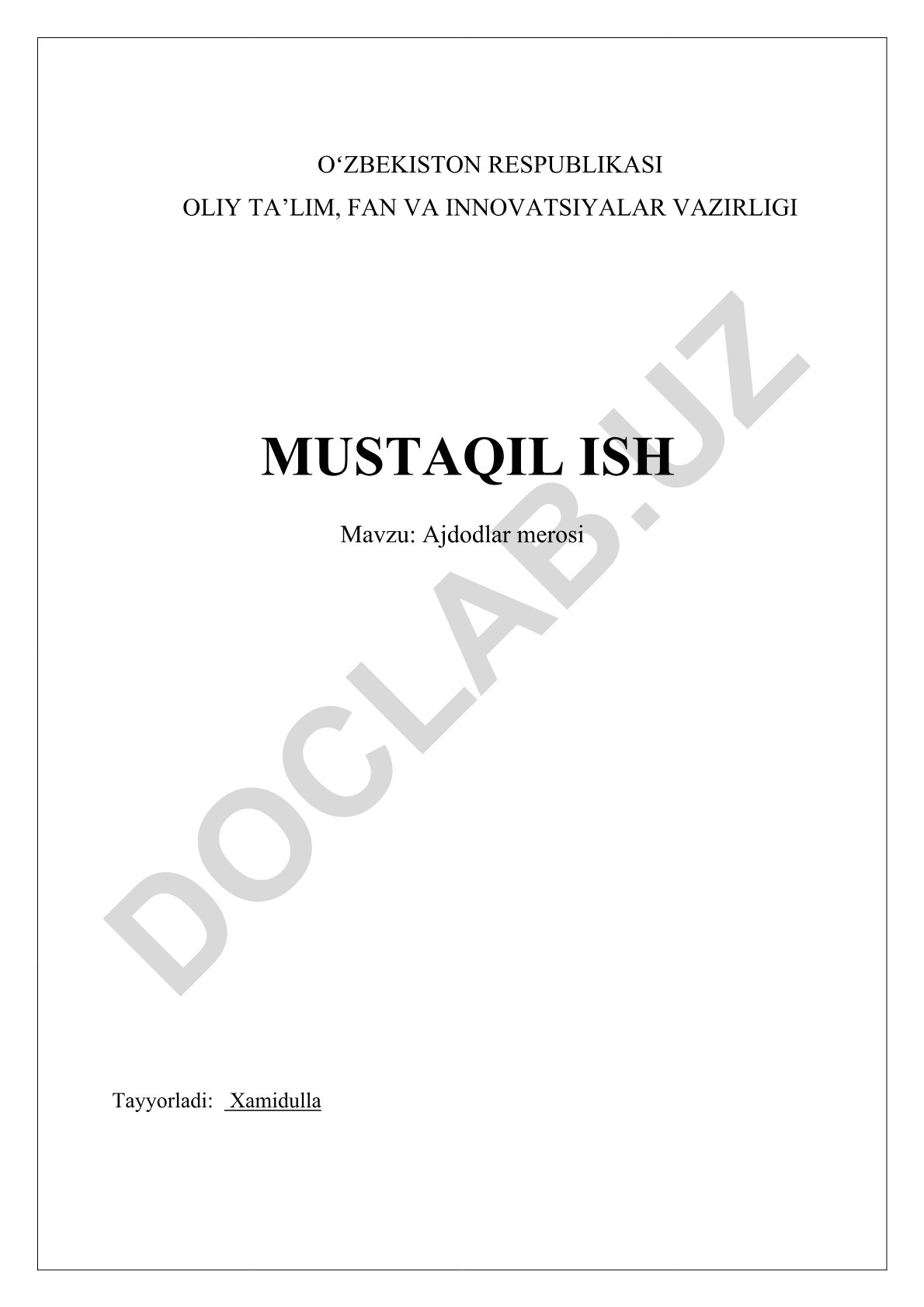 Ajdodlar merosi