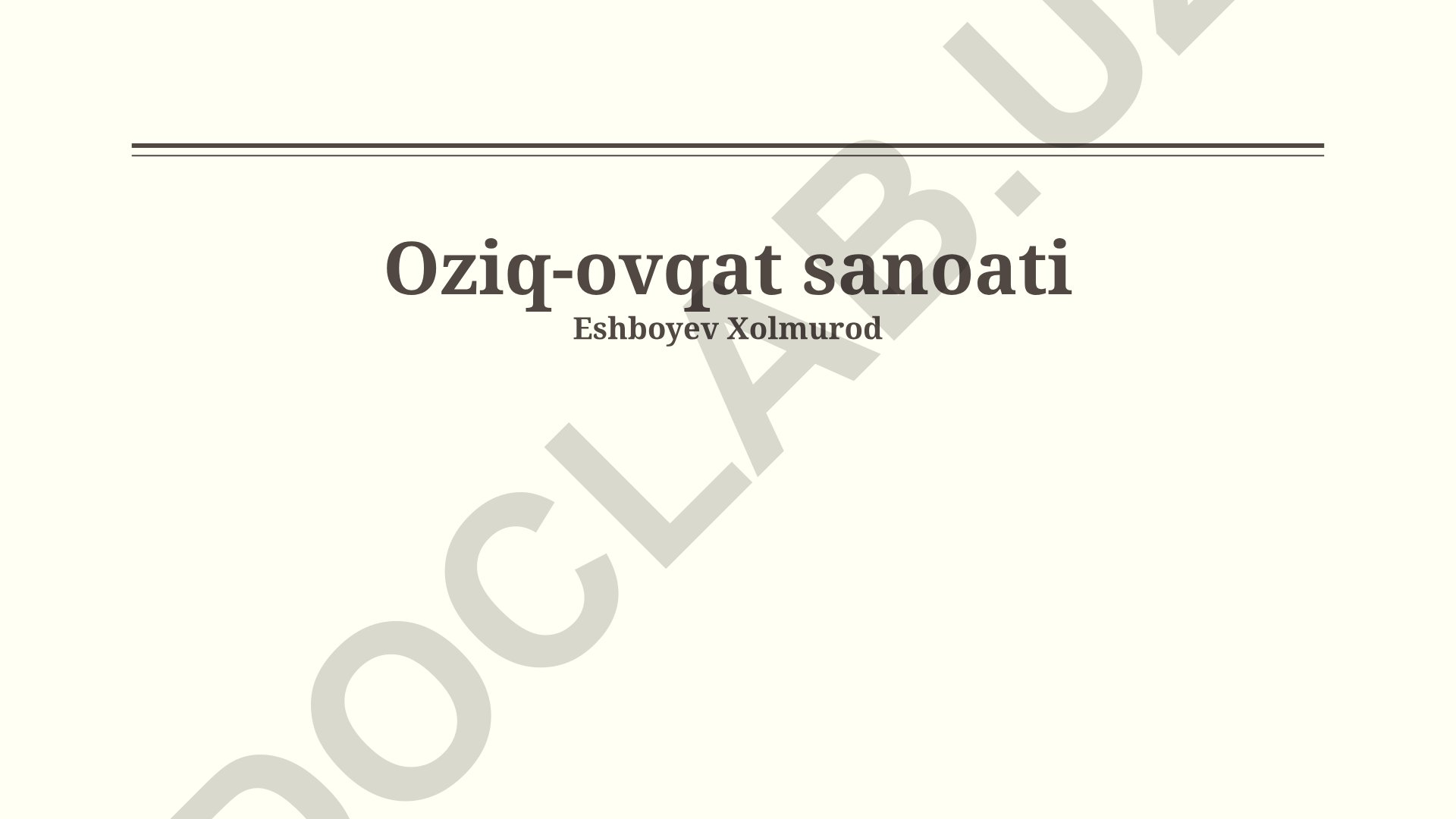 Oziq-ovqat sanoati: ishlab chiqarish, iqtisodiy ta'sir va global tendensiyalar