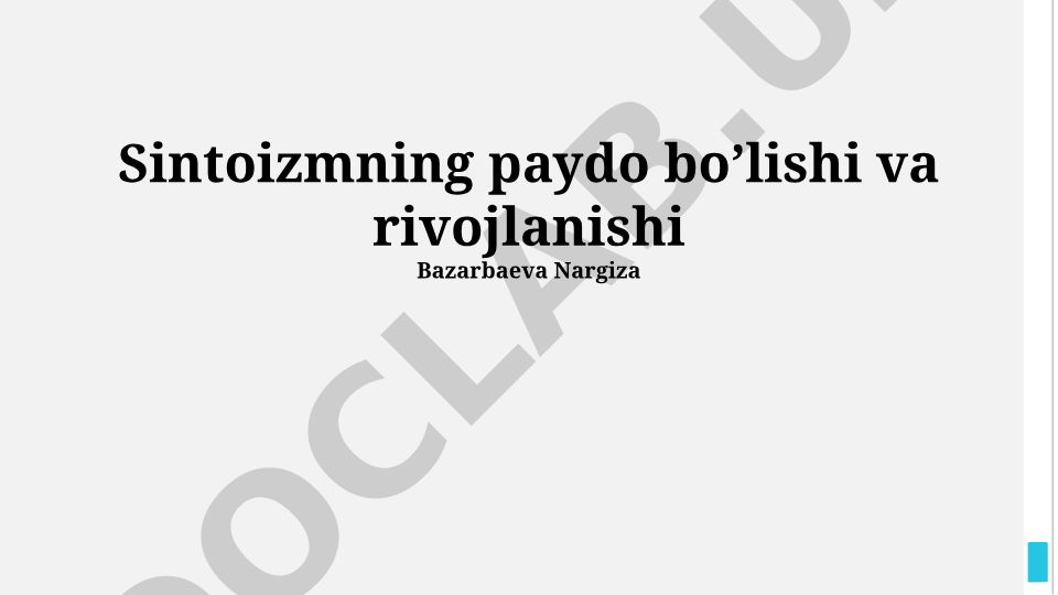 Sintoizmning paydo bo'lishi va rivojlanishi