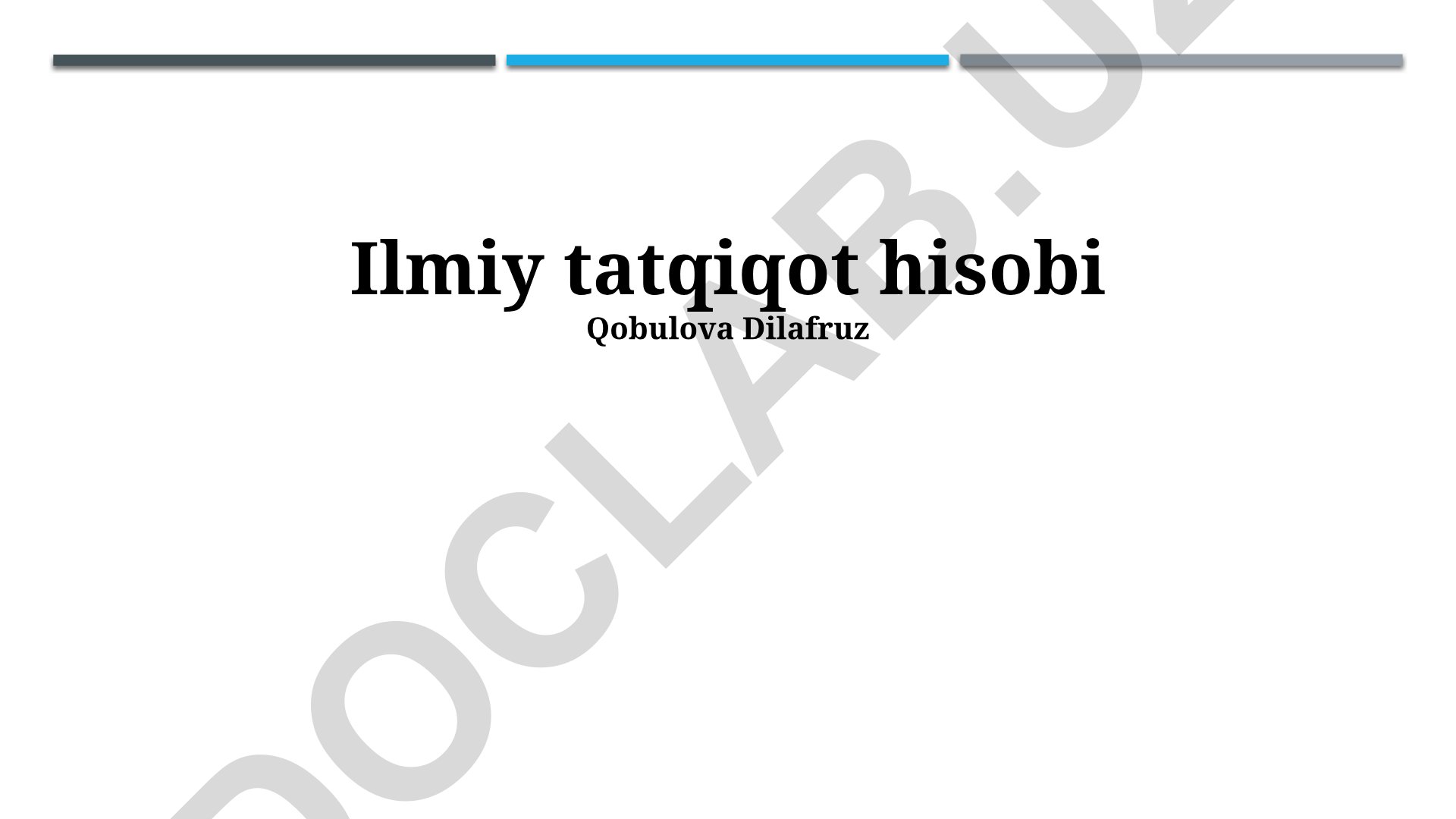 Ilmiy tadqiqot hisobotini tuzish va tarkibi