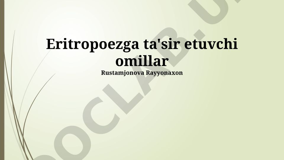 Eritropoezga ta'sir etuvchi omillar