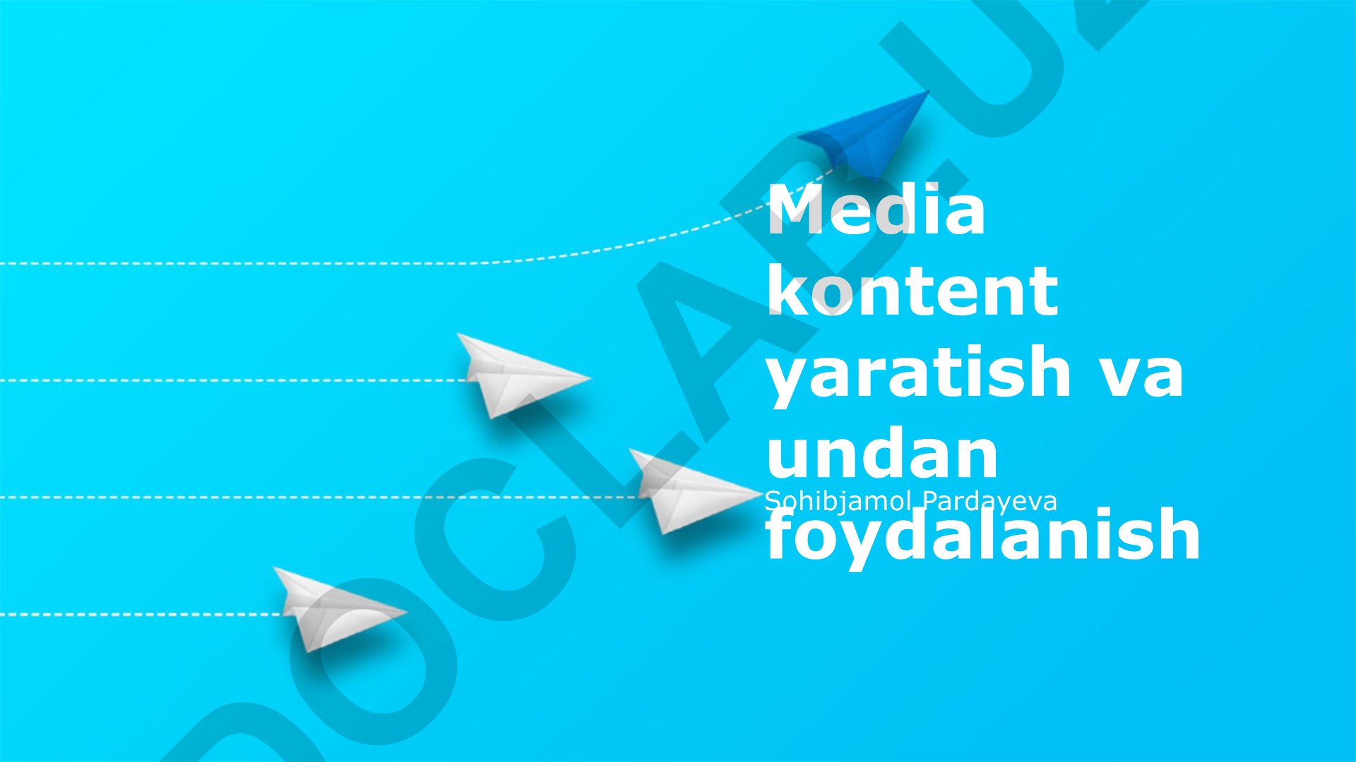 Media kontent yaratish va undan foydalanish