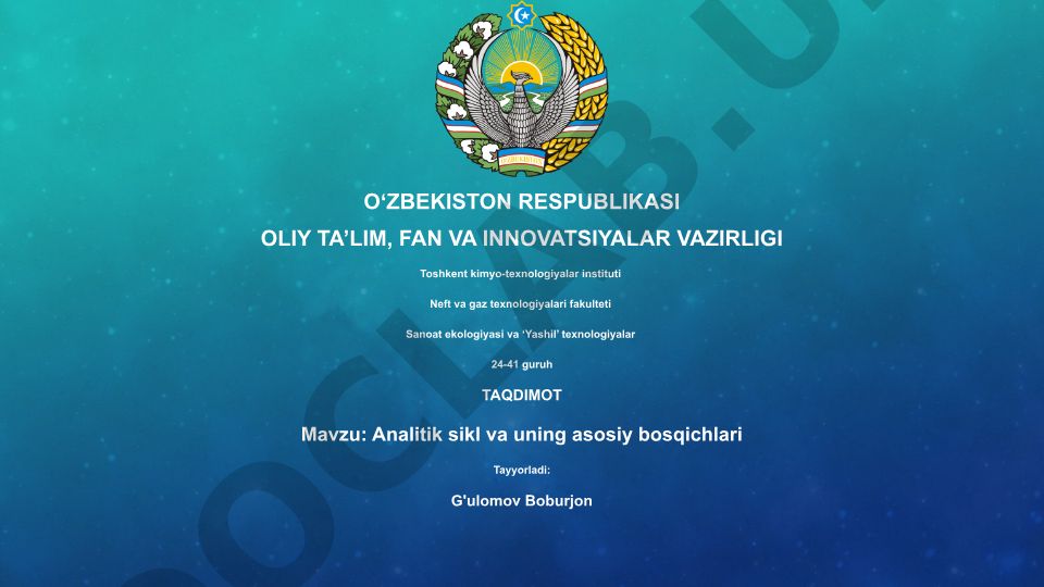 Analitik sikl va uning asosiy bosqichlari
