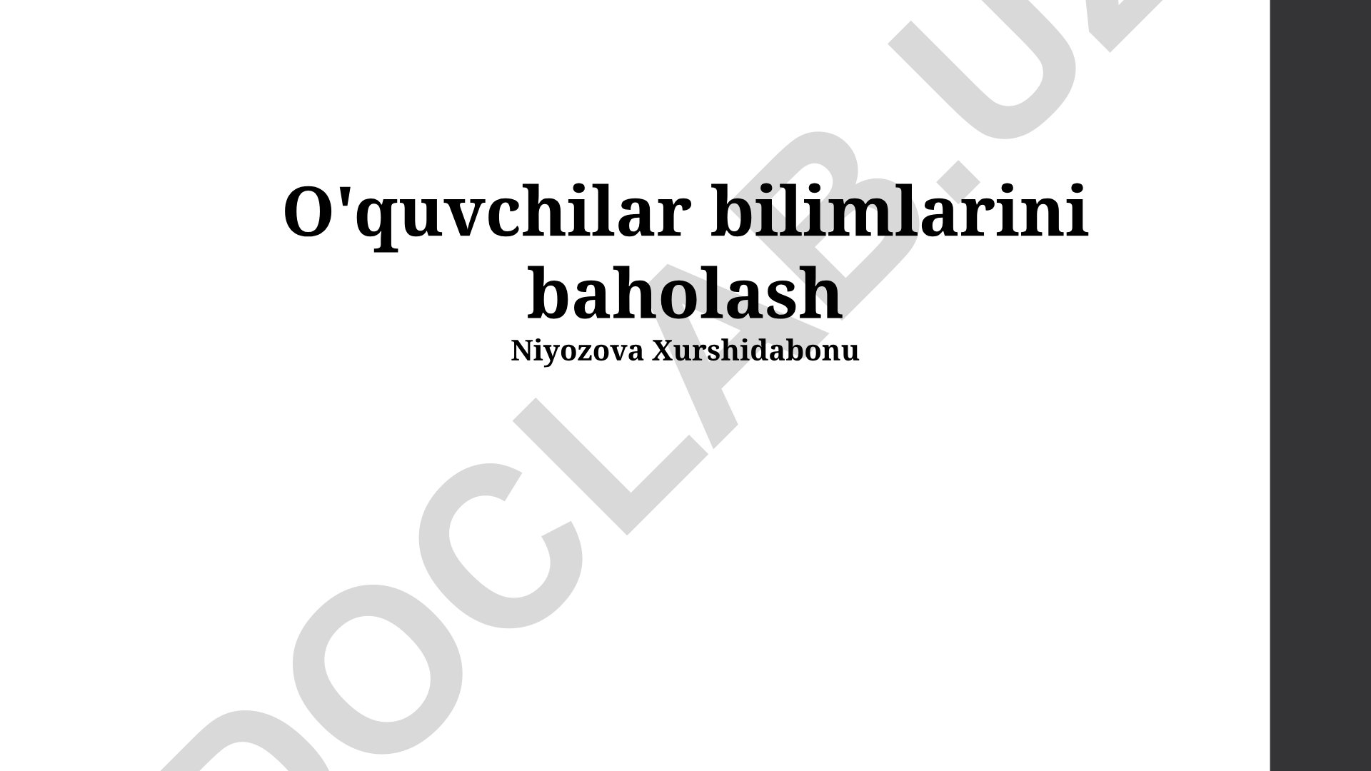 O'quvchilar bilimlarini baholash usullari va natijalar tahlili
