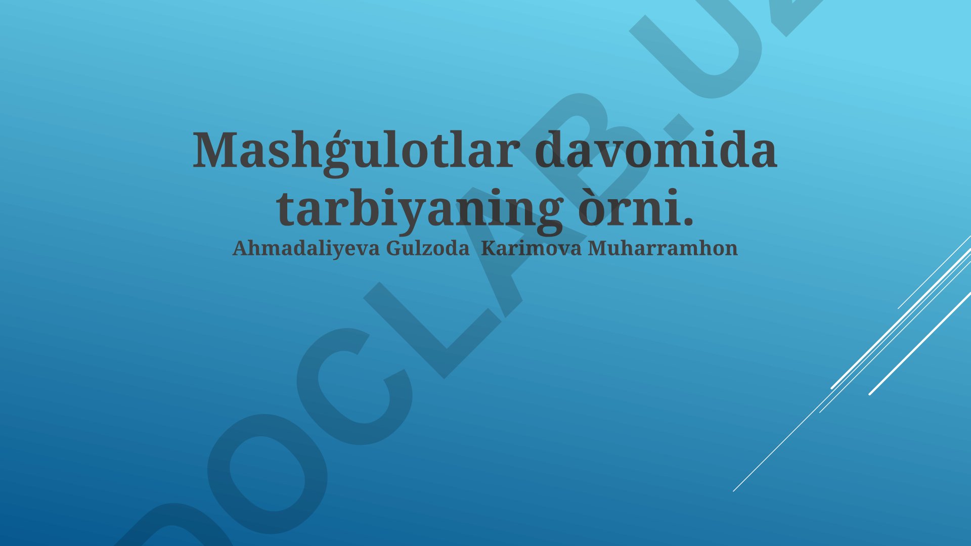 Tarbiyaning ta'limdagi o'rni va shaxsiy rivojlanish