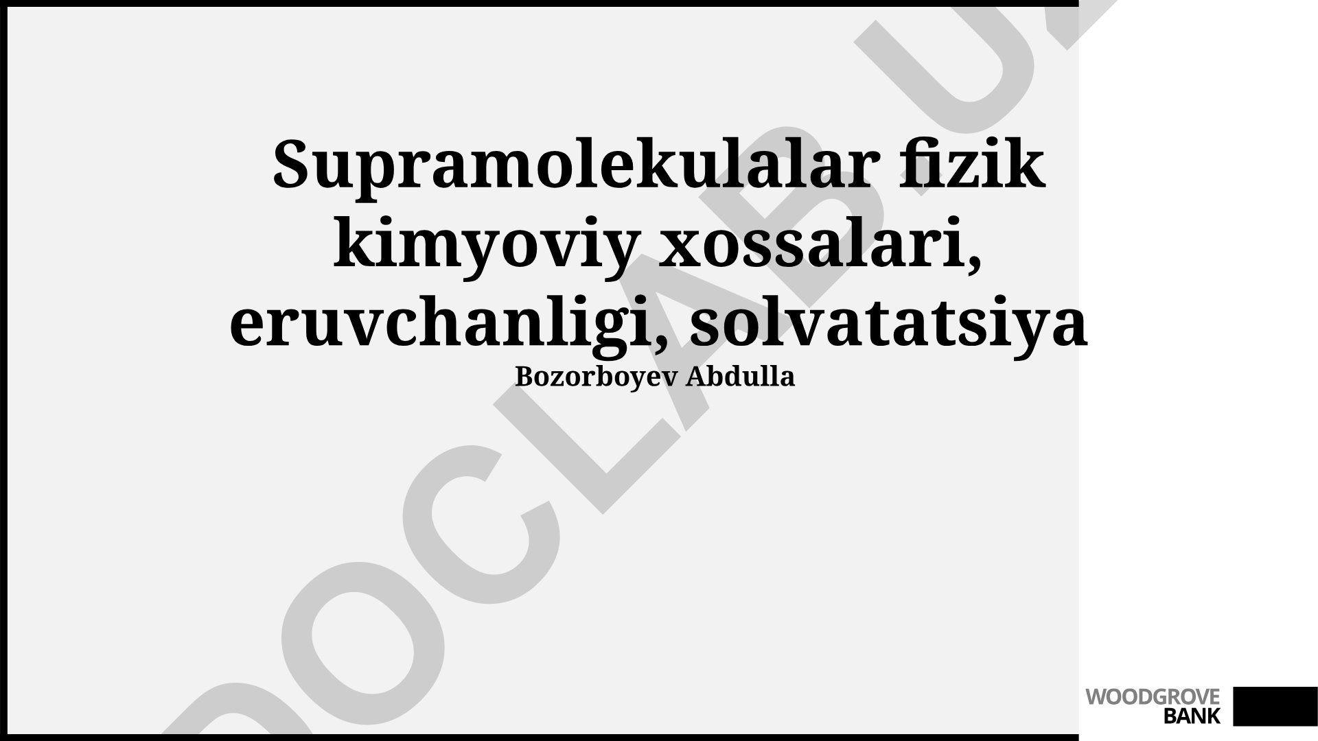 Supramolekulalar fizik kimyoviy xossalari, eruvchanligi, solvatatsiya