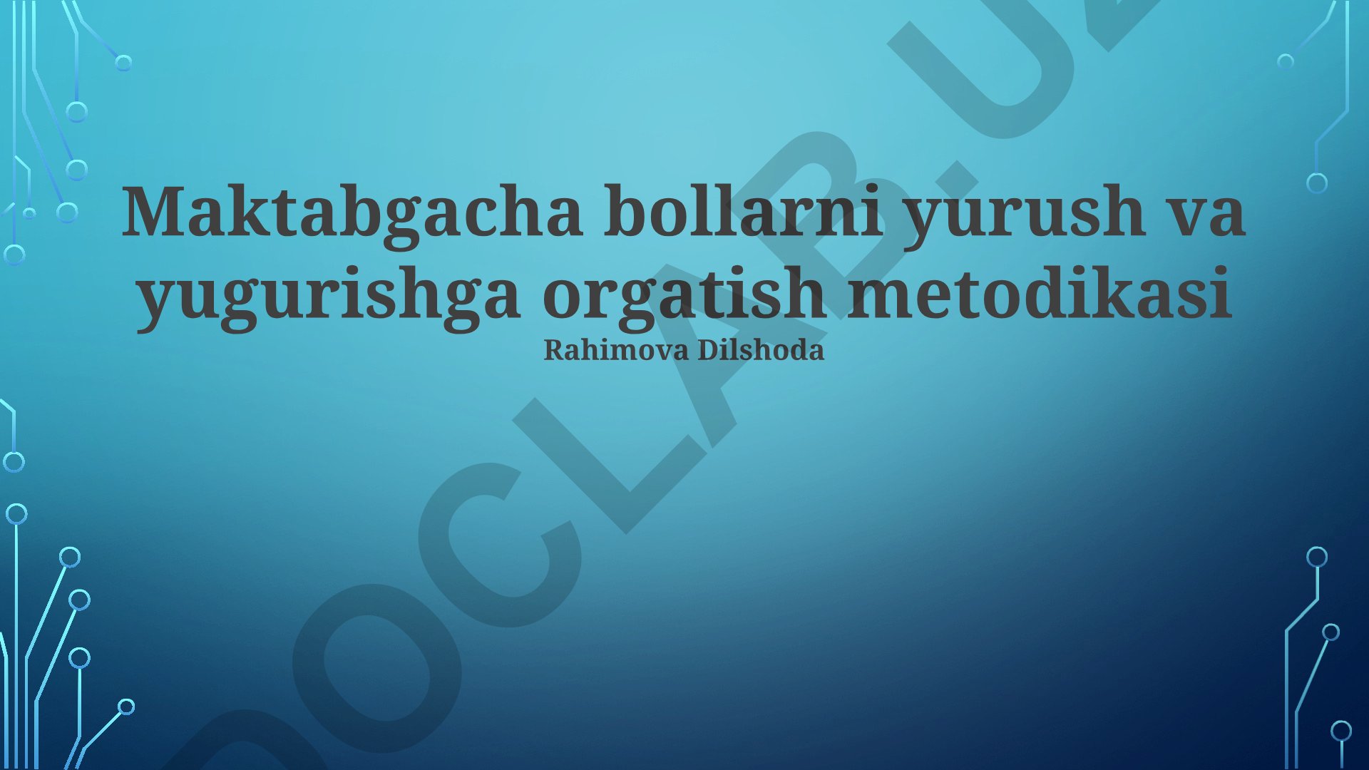 Maktabgacha bollarni yurish va yugurishga o'rgatish metodikasi
