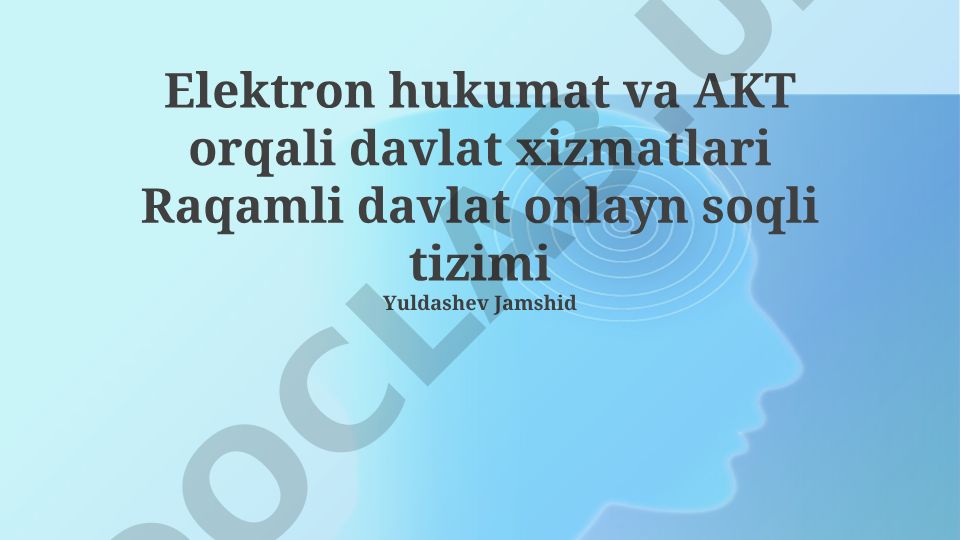 Raqamli davlat onlayn sog'liqni saqlash tizimi