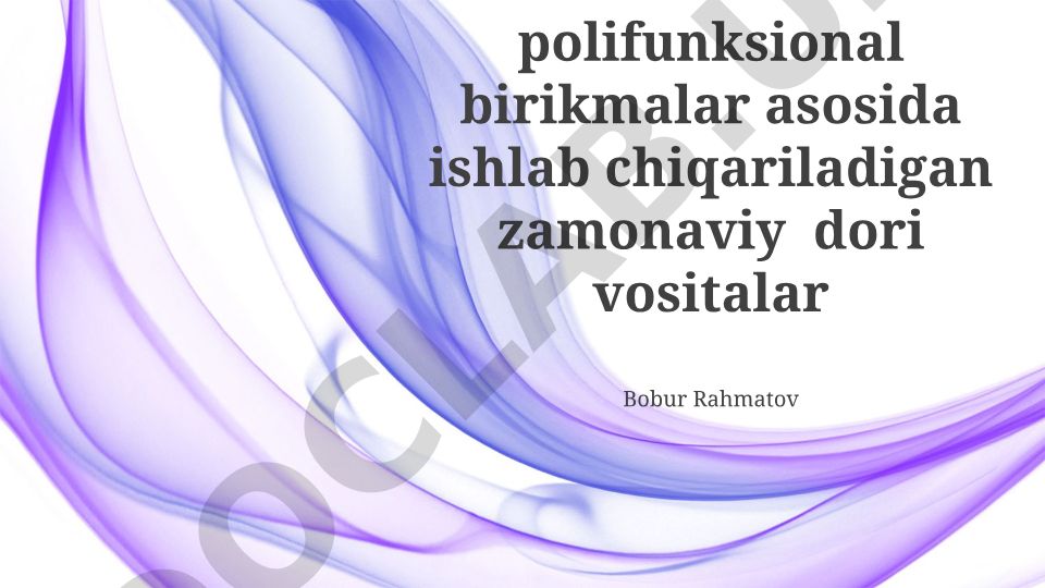 Getero va polifunksional birikmalar asosida zamonaviy dori vositalari