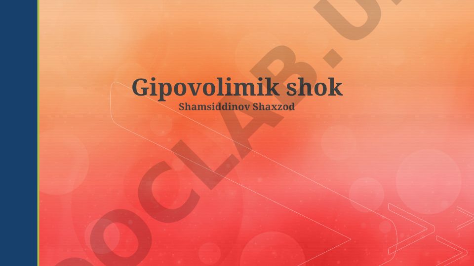Gipovolemik shok: klinik ko'rinishlar, sabablar va davolash