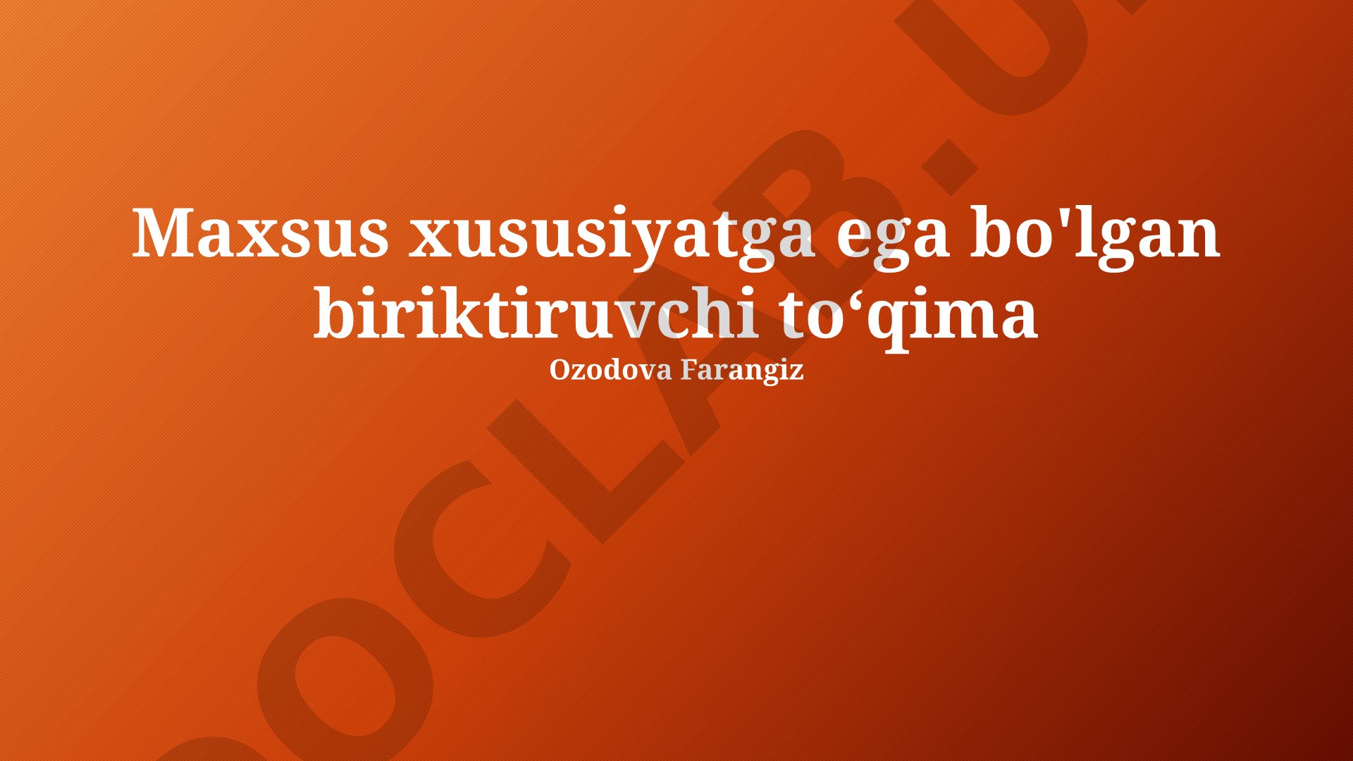 Maxsus xususiyatga ega bo'lgan biriktiruvchi to'qima