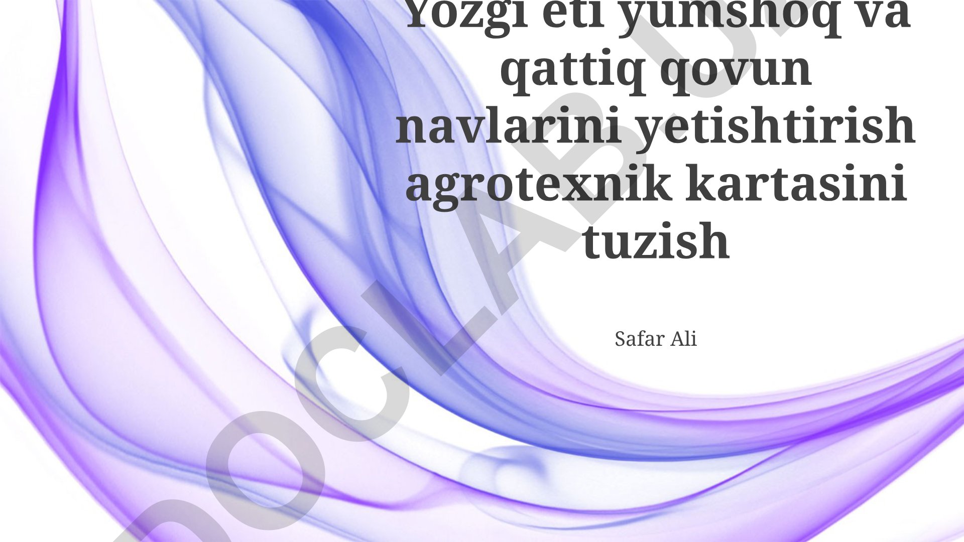 Yozgi eti yumshoq va qattiq qovun navlarini yetishtirish agrotexnik kartasini tuzish