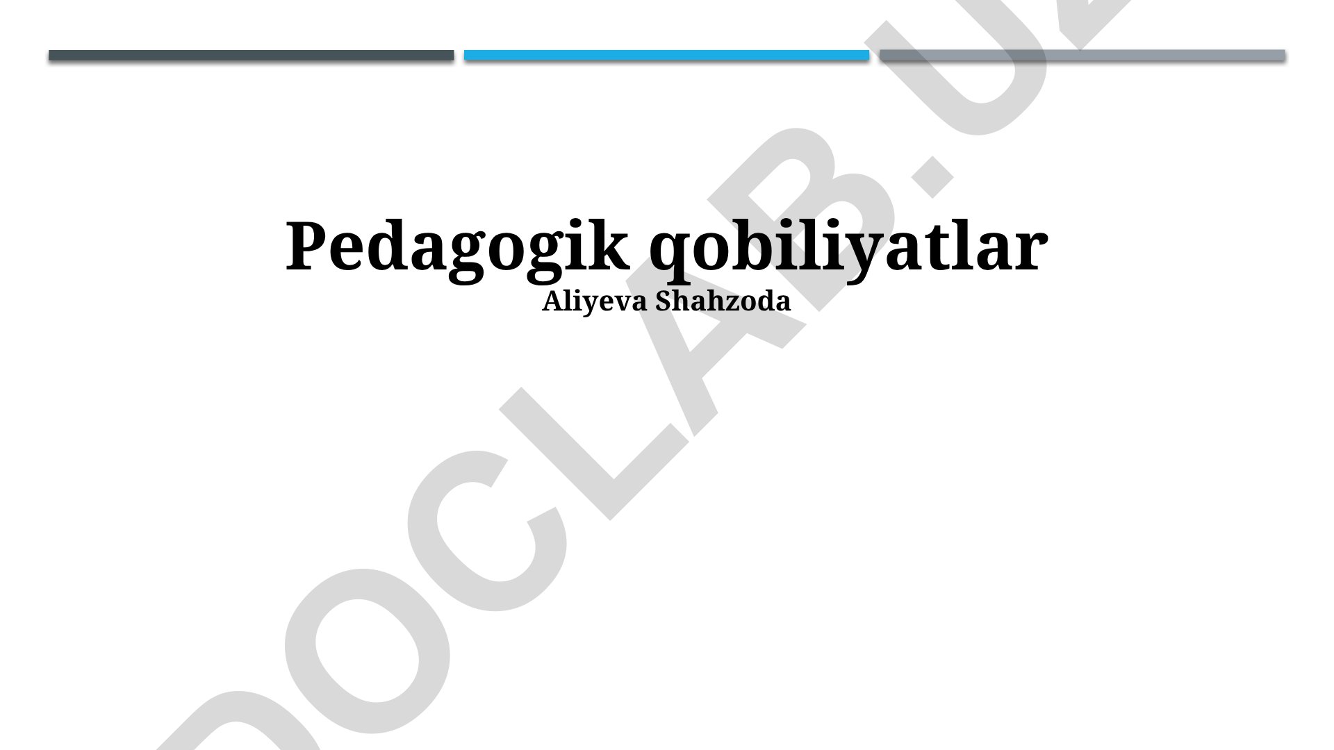 Pedagogik qobiliyatlar va o'quv jarayonini boshqarish
