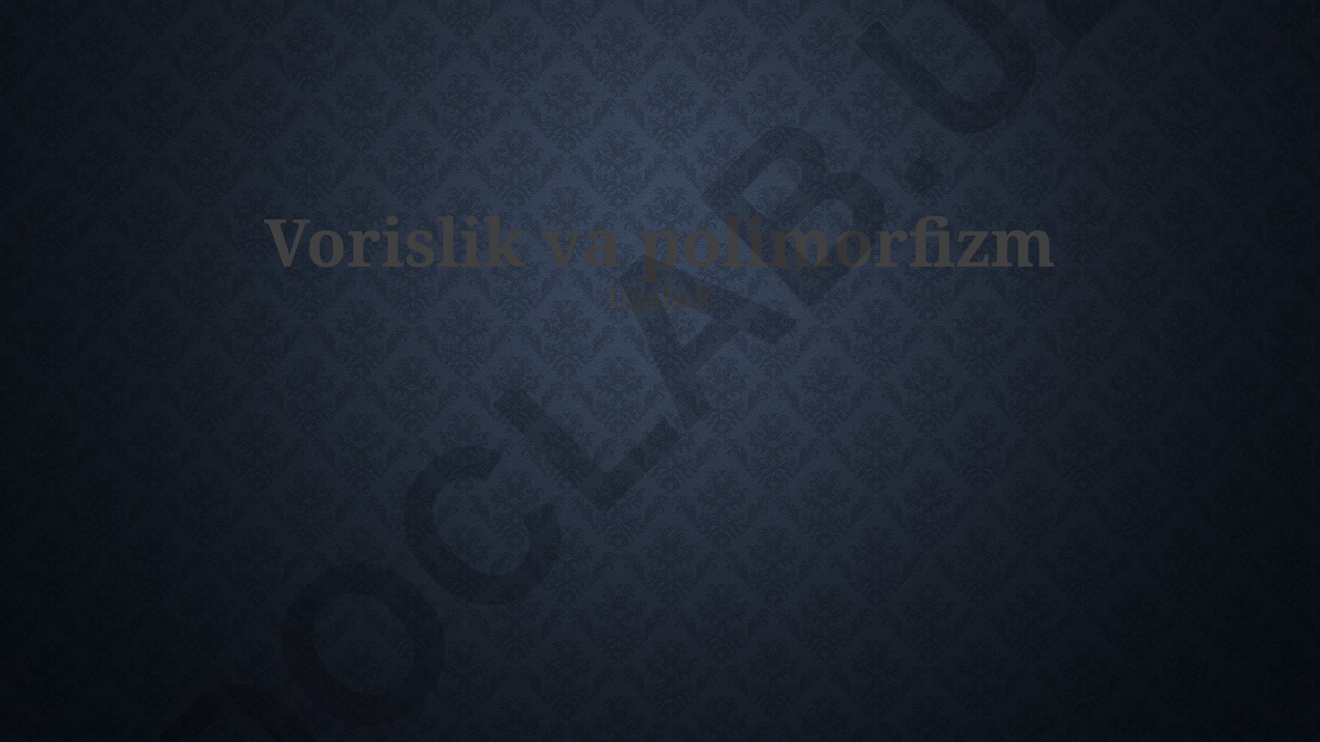 Meros olish va polimorfizm