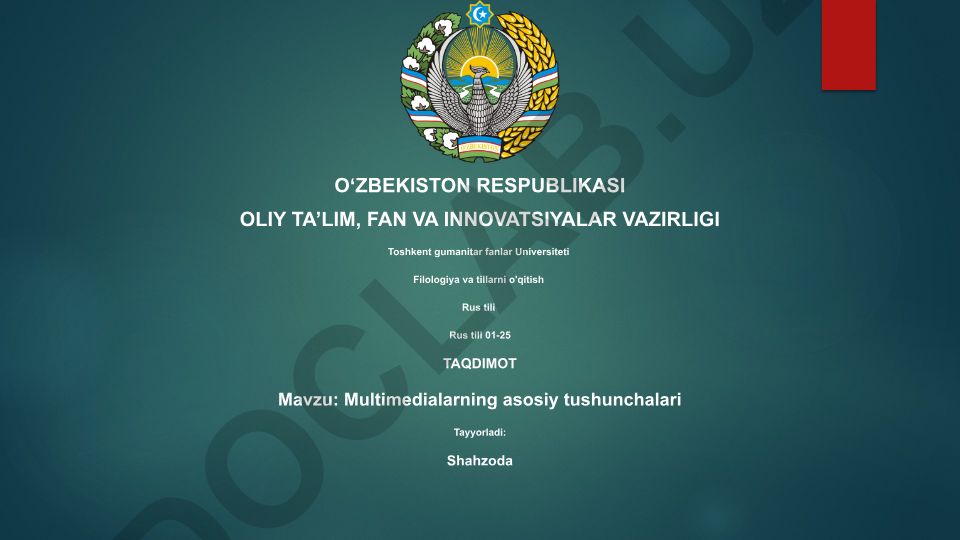 Multimedialarning asosiy tushunchalari