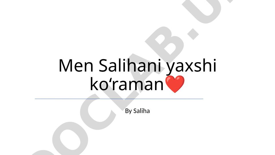 Salihani yaxshi ko'rish haqida ijtimoiy tadqiqot