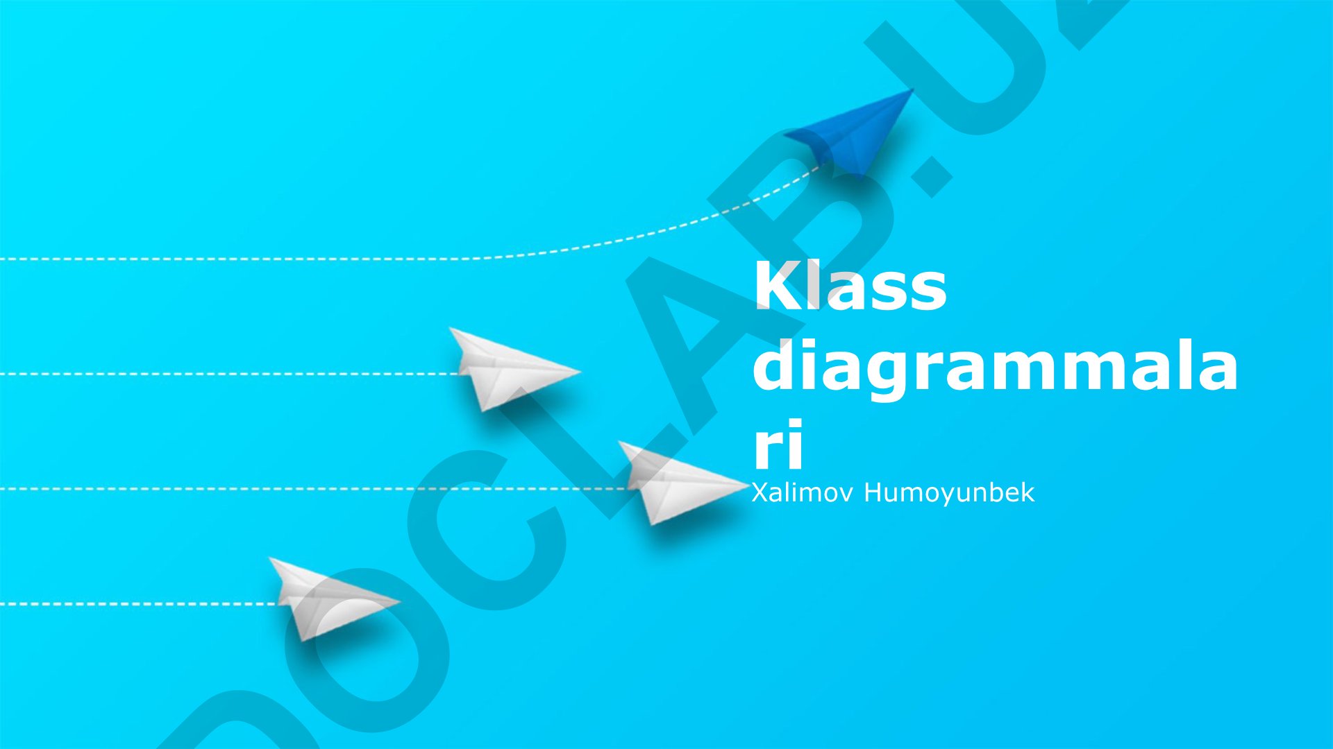 Klass diagrammalari va UML kengaytirilgan imkoniyatlari