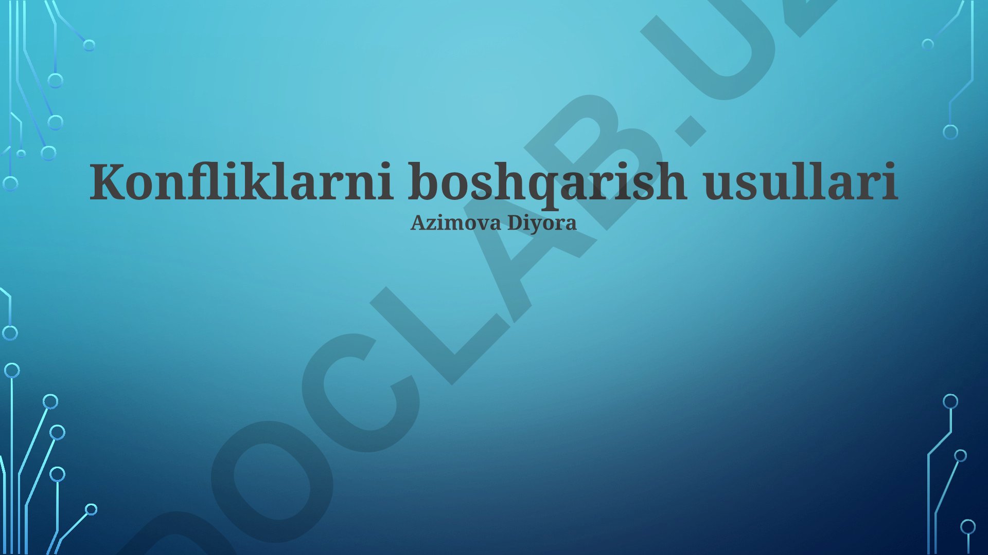 Konfliklarni boshqarish usullari