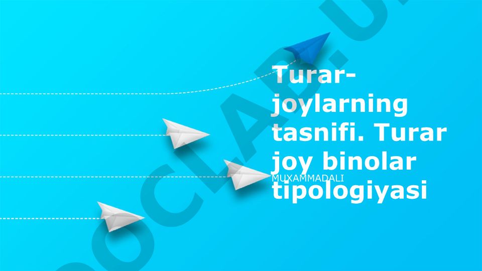 Turar-joy binolari tasnifi va tipologiyasi