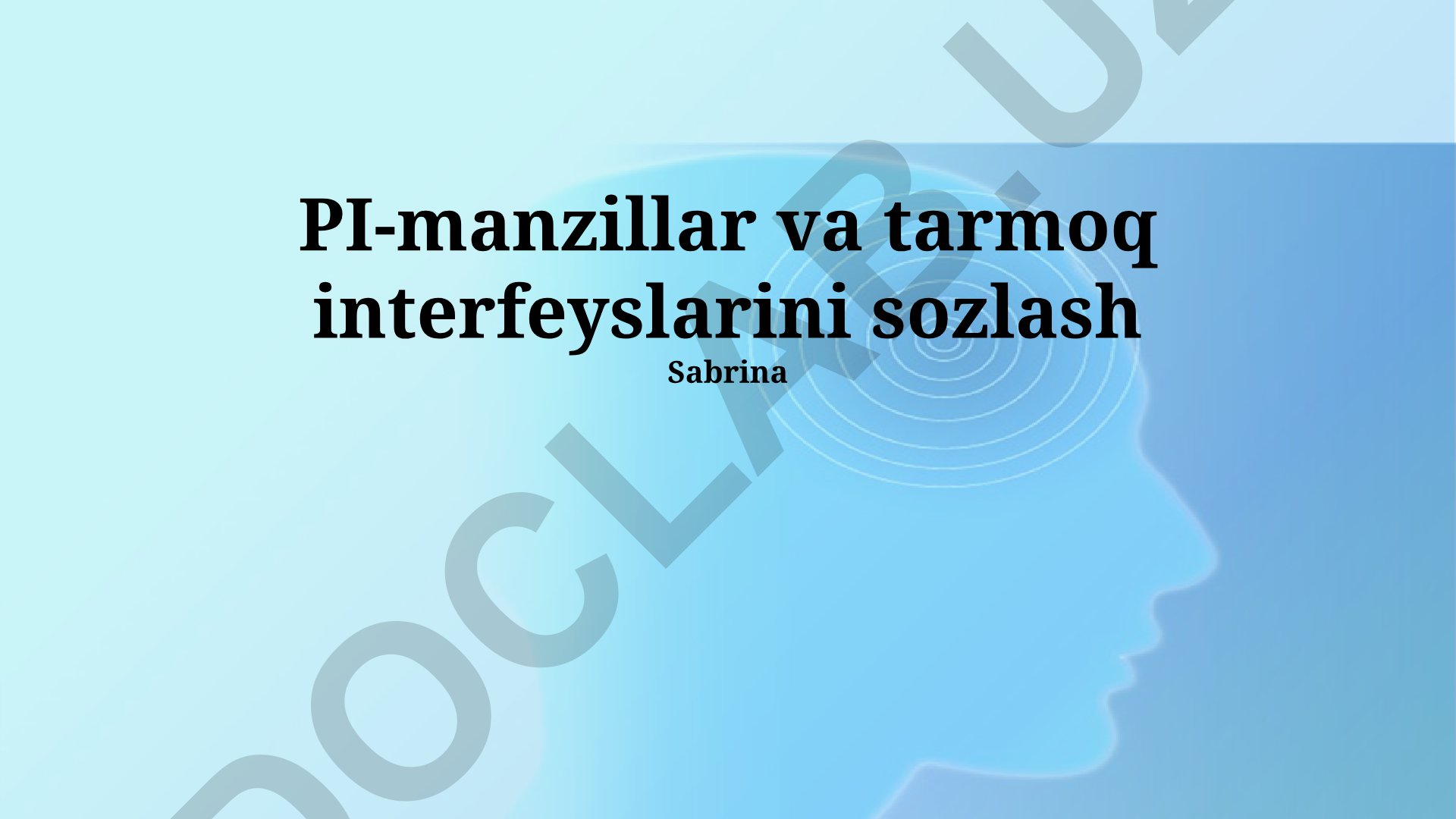 PI-manzillar va tarmoq interfeyslarini sozlash