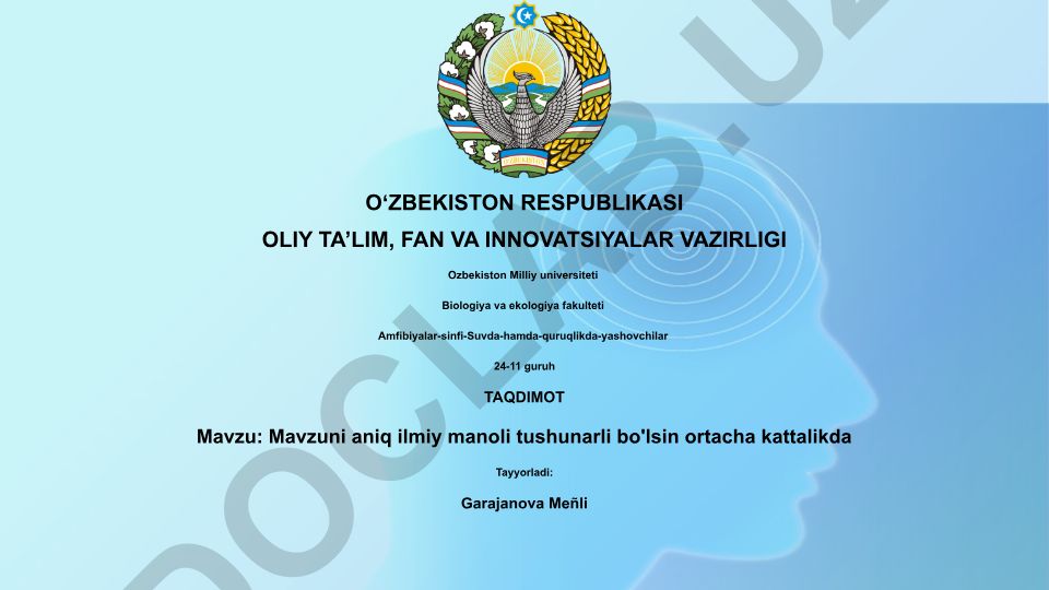 Amfibiyalar sinfi - suvda hamda quruqlikda yashovchilar