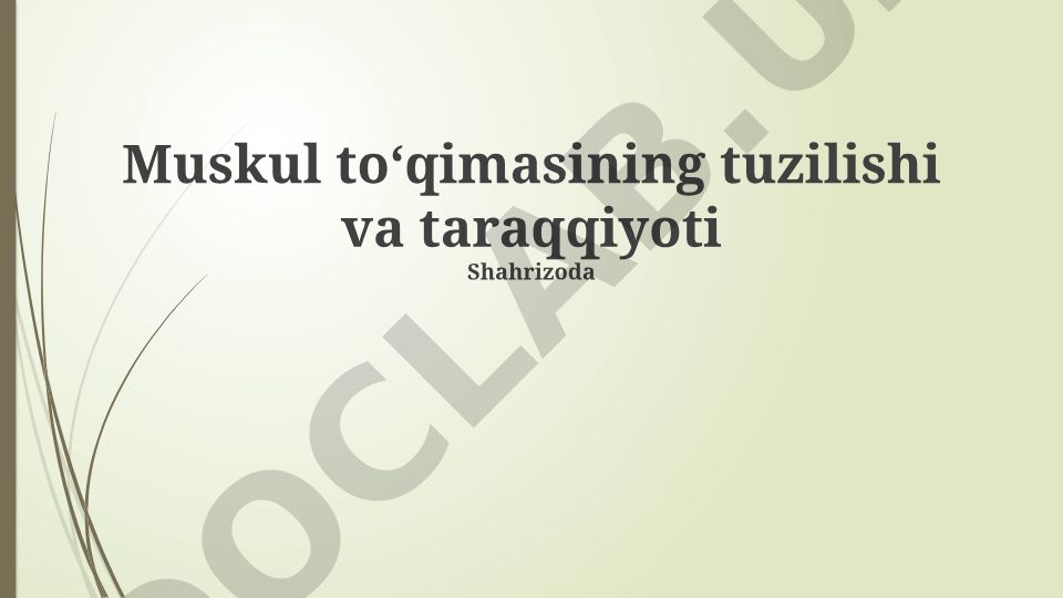 Muskul to‘qimasining tuzilishi, turlari va rivojlanishi