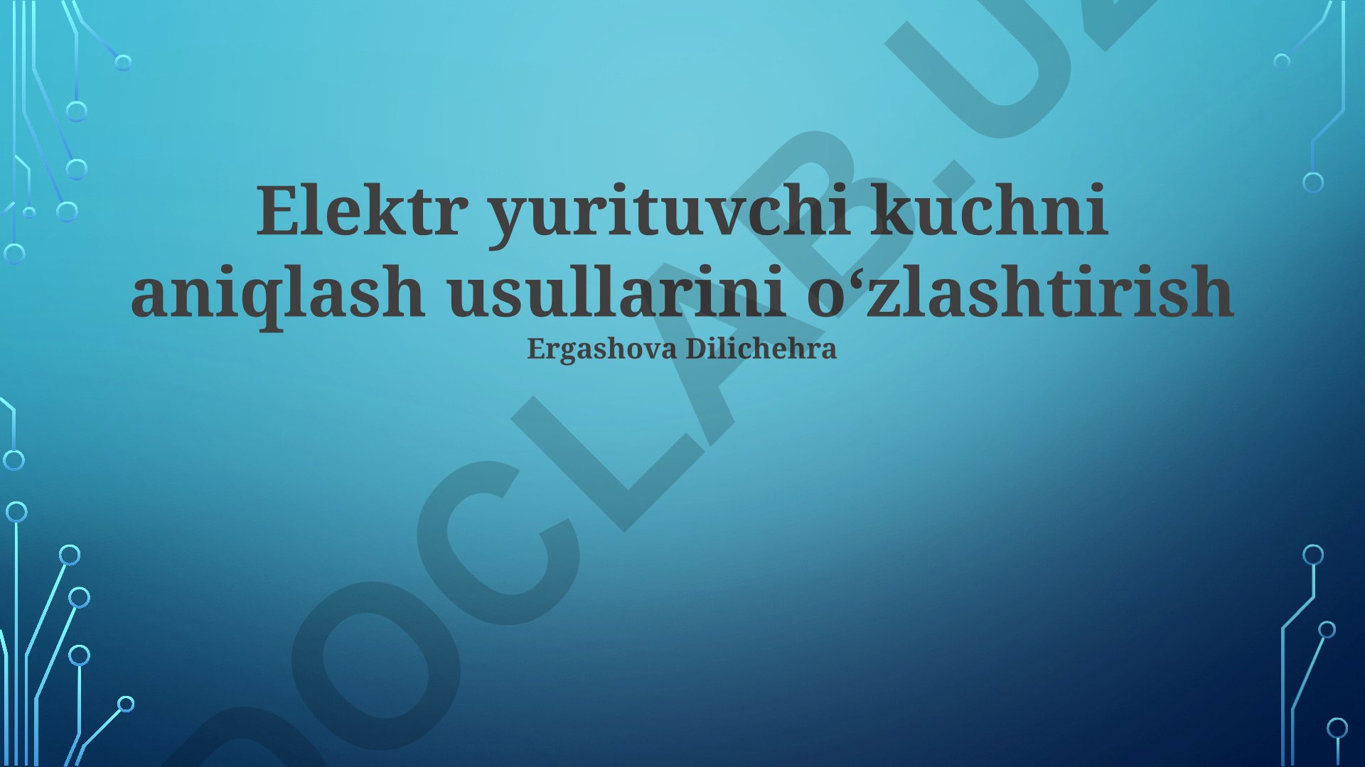 Elektr yurituvchi kuchni aniqlash usullari