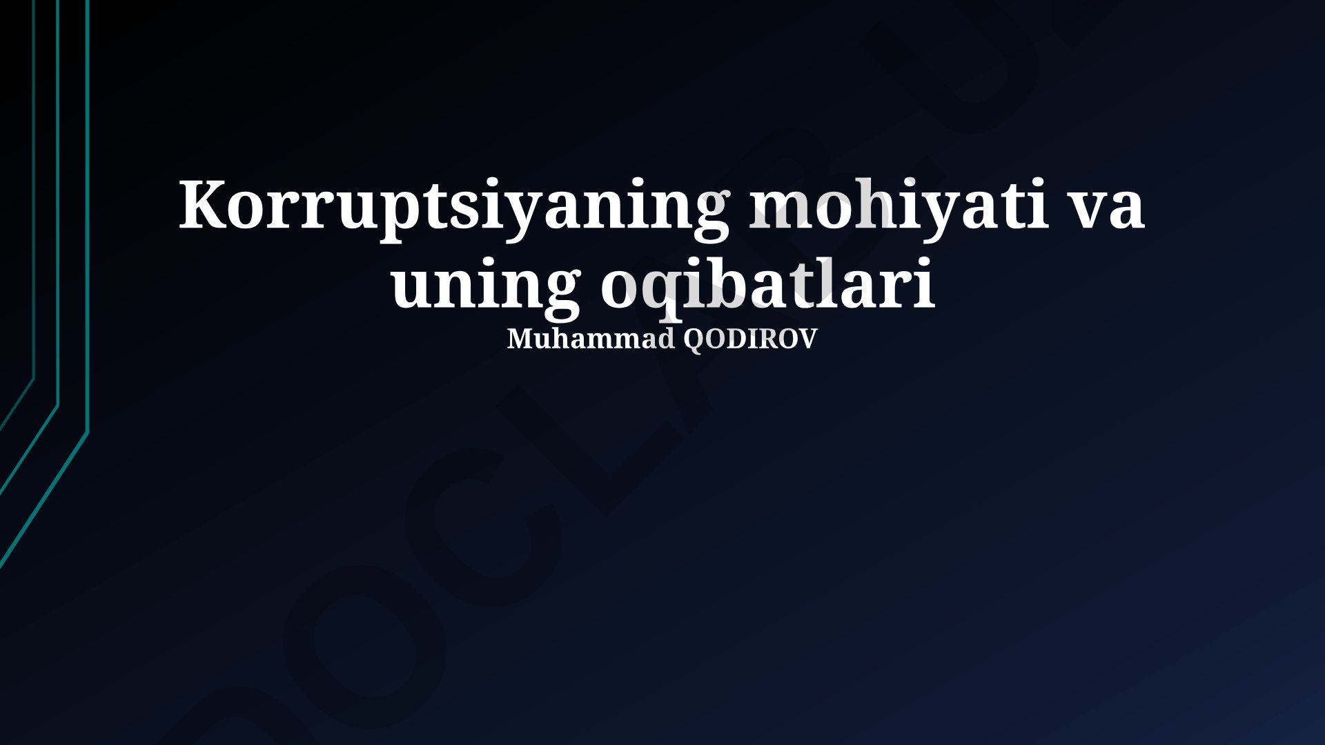 Korruptsiyaning mohiyati va uning oqibatlari