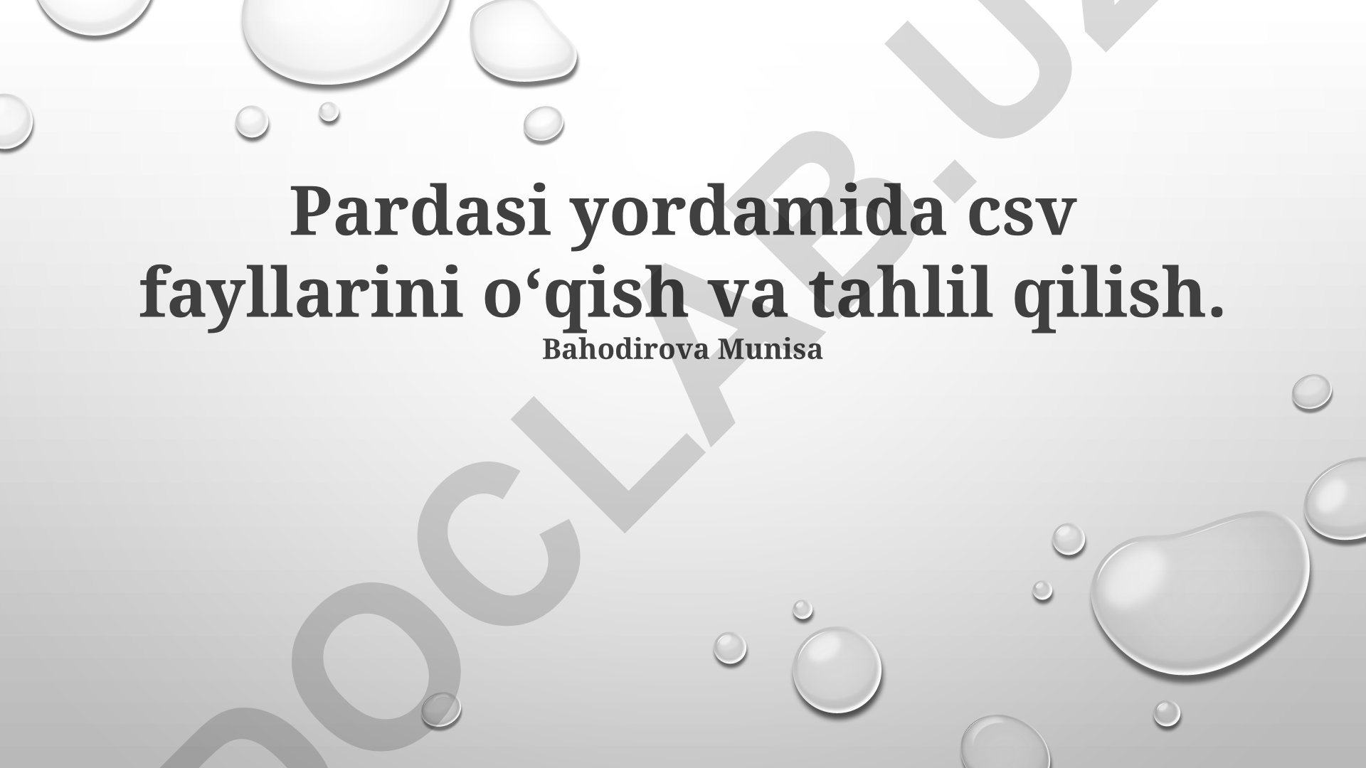 Pandas yordamida CSV fayllarini o'qish va tahlil qilish