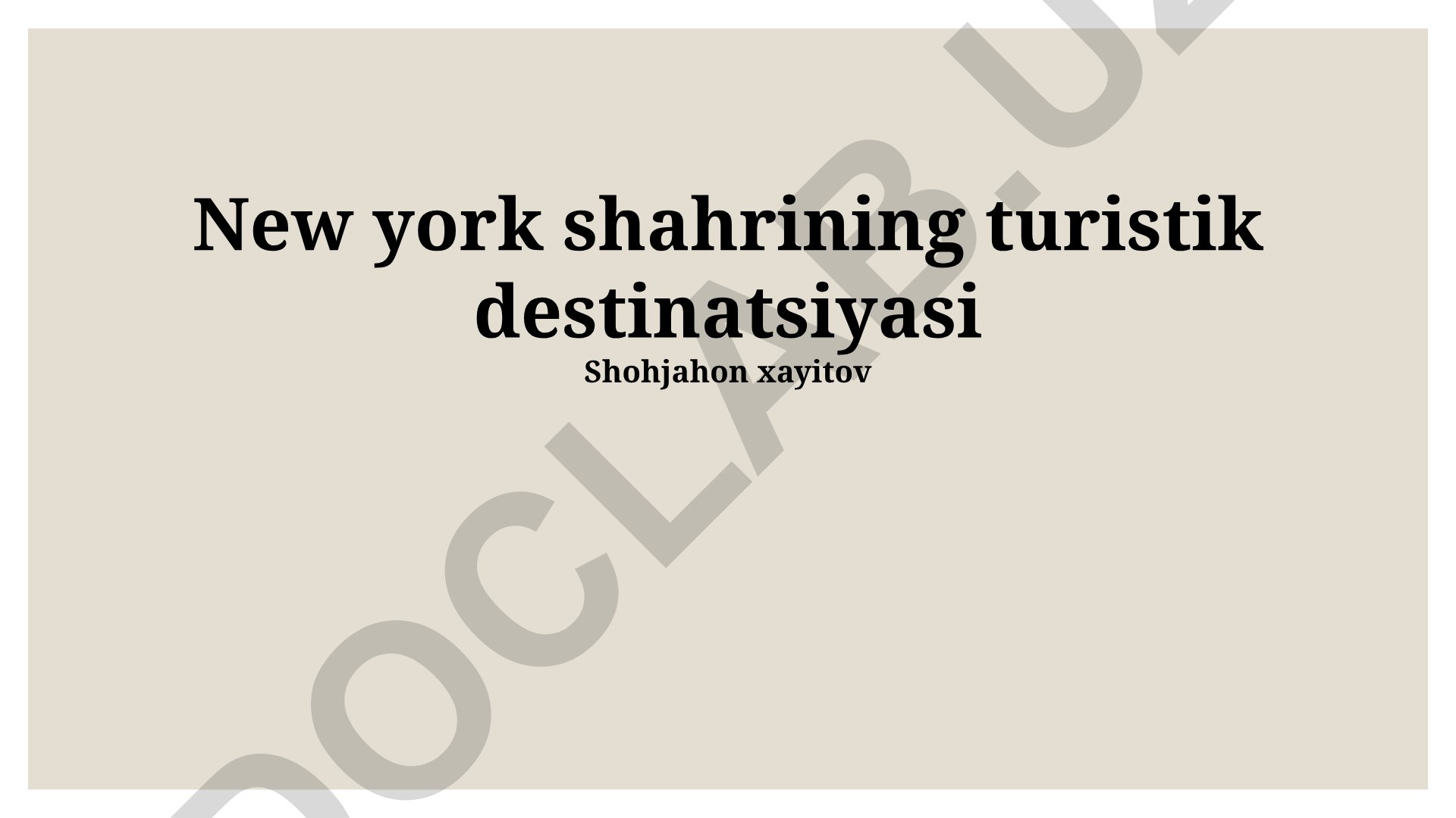 New York shahrining turistik destinatsiyalari