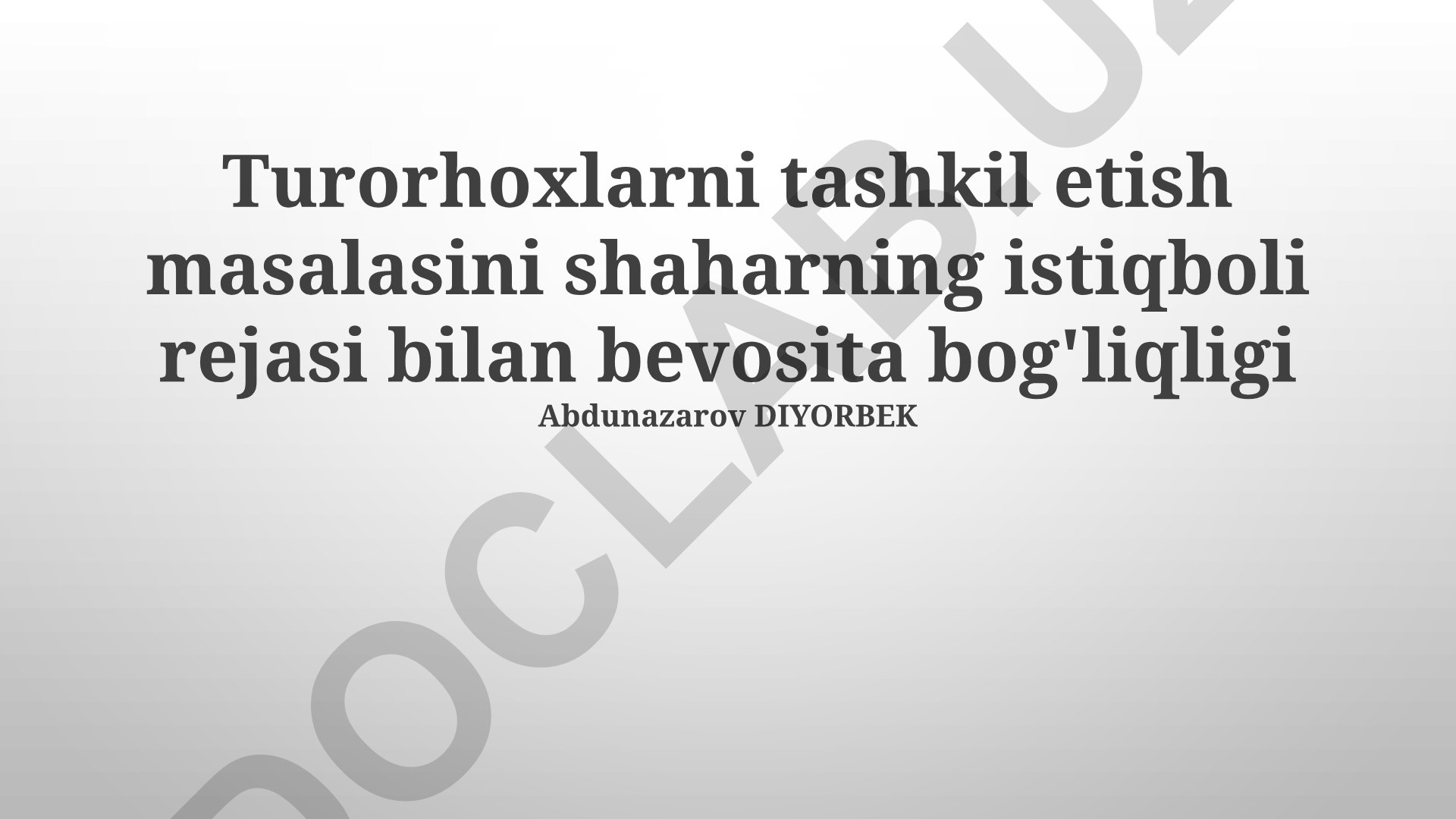 Shaharlarda turar-joy binolari qurilishi va muammolari