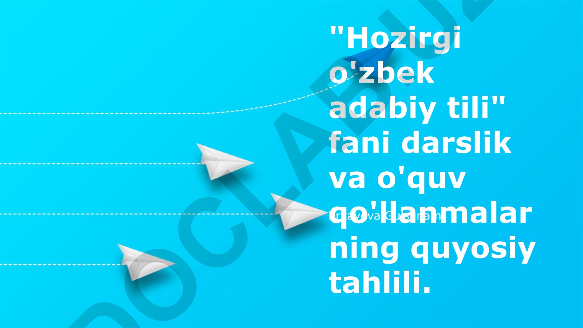 Zamonaviy o'zbek adabiy tili darslik va qo'llanmalarining tahlili
