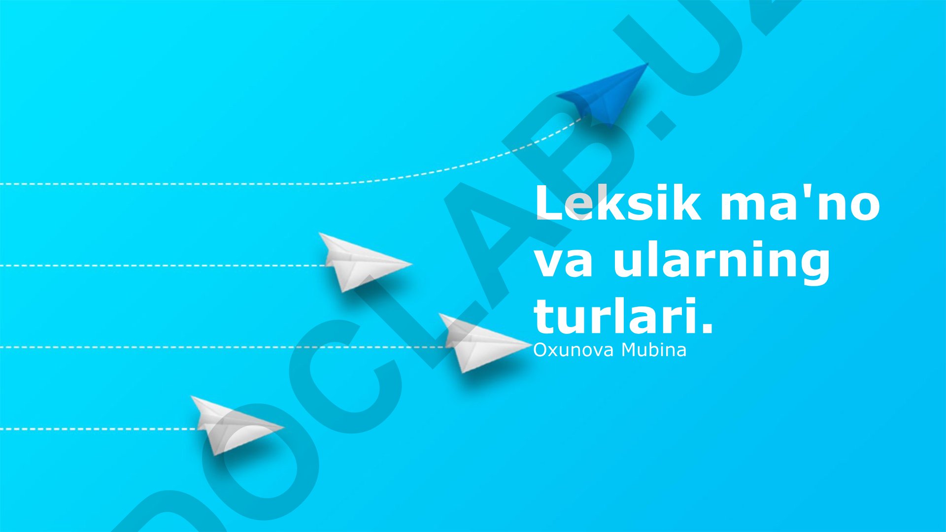 Leksik ma'no va ularning turlari