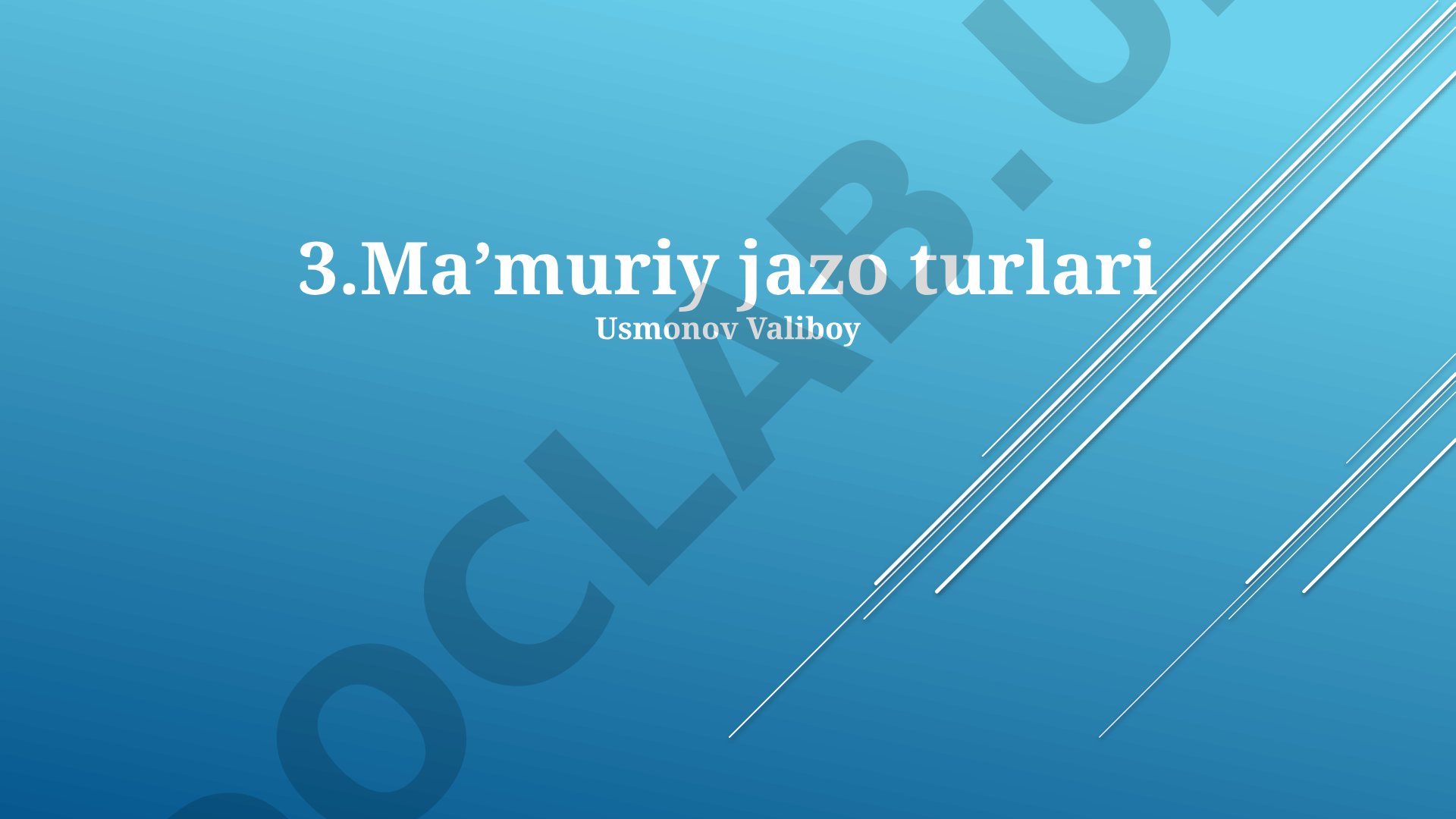 Ma'muriy jazo turlari