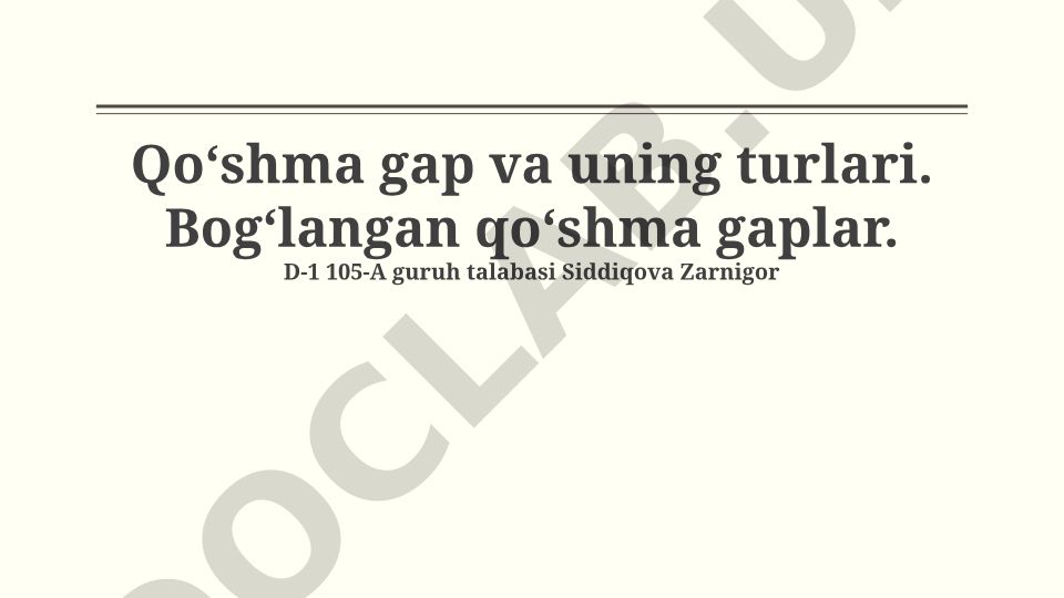 Qoʻshma gaplar va ularning turlari
