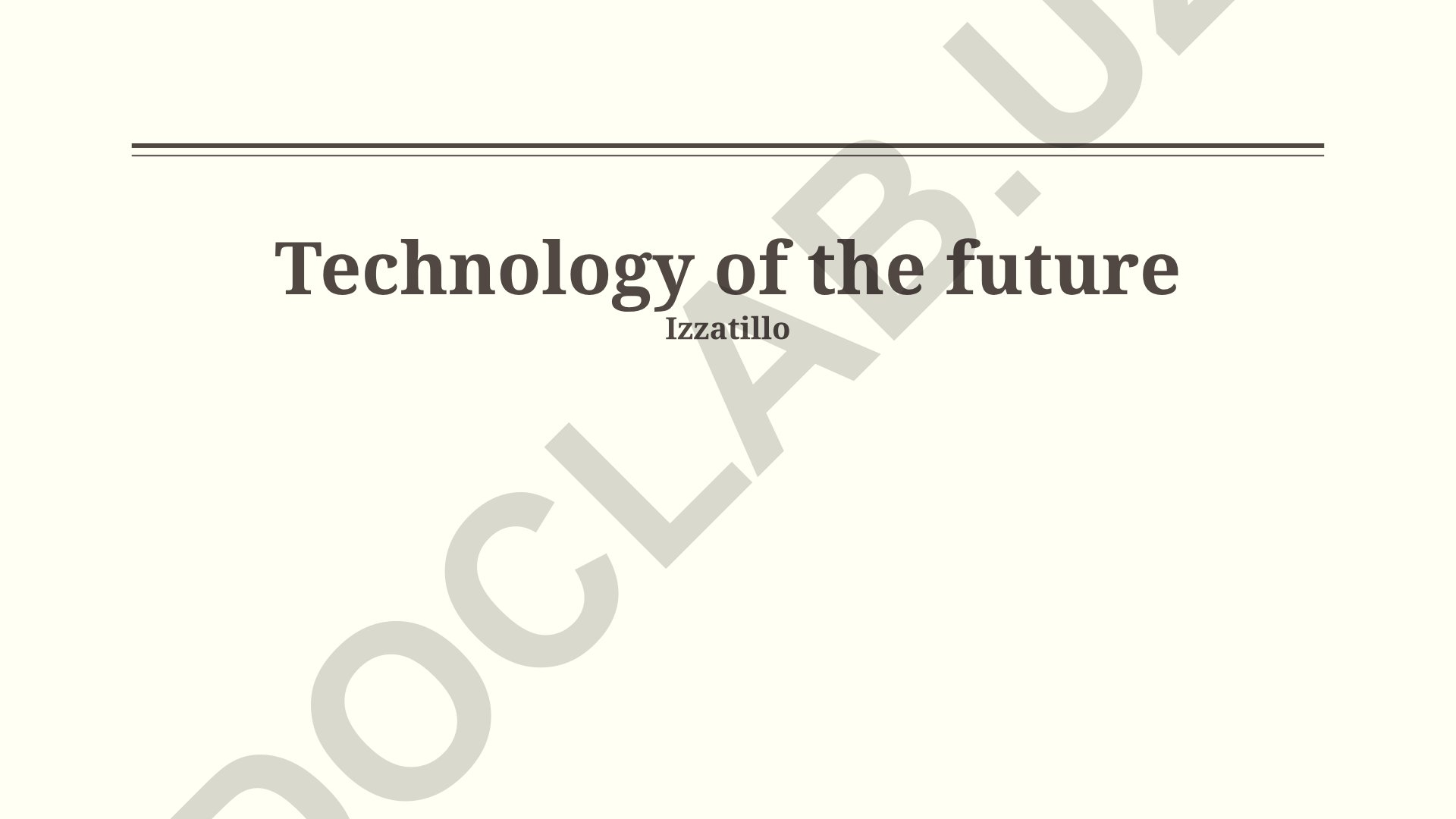 Technology of the future Izzatillo