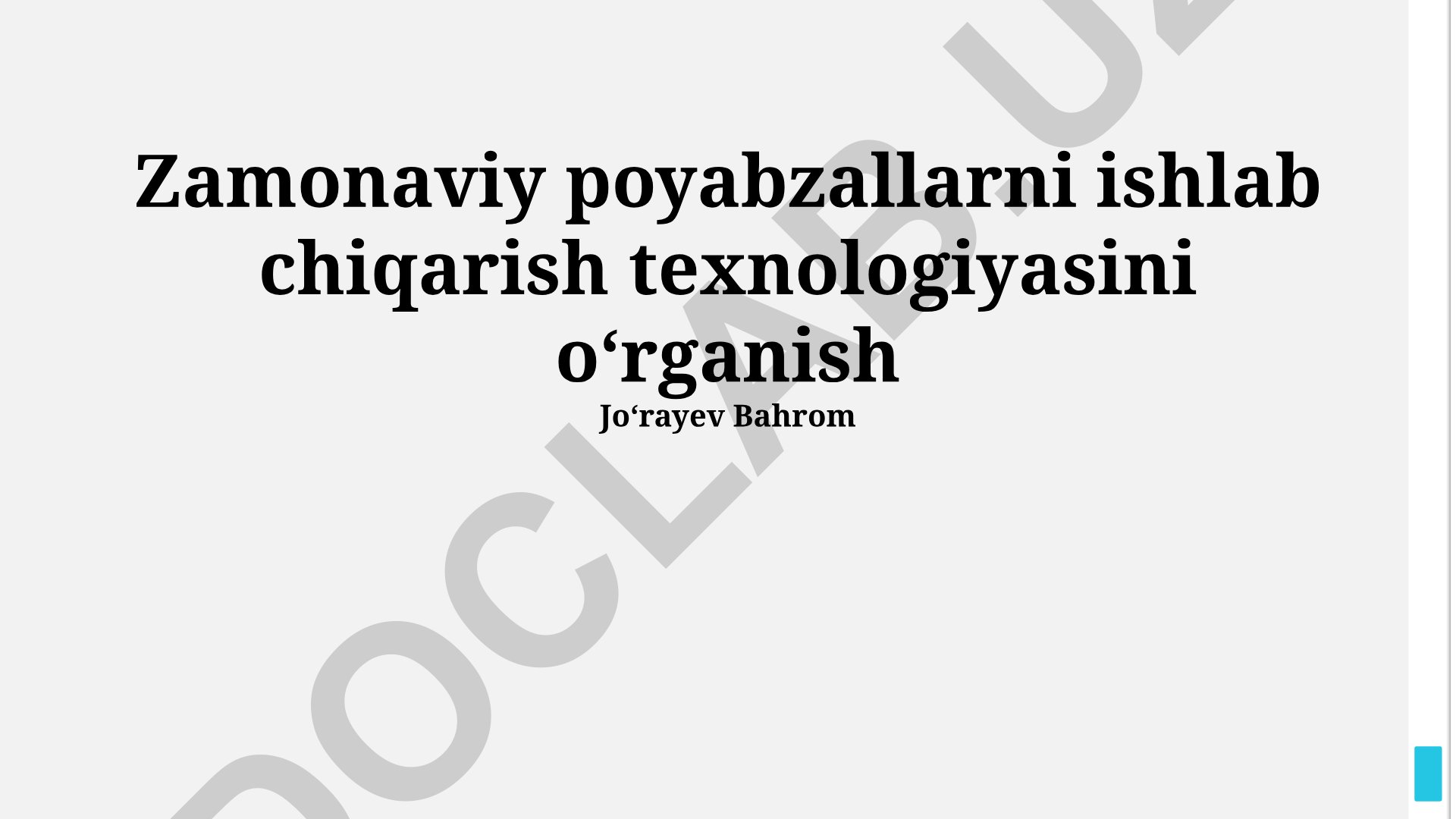 Zamonaviy poyabzallarni ishlab chiqarish texnologiyasini o‘rganish