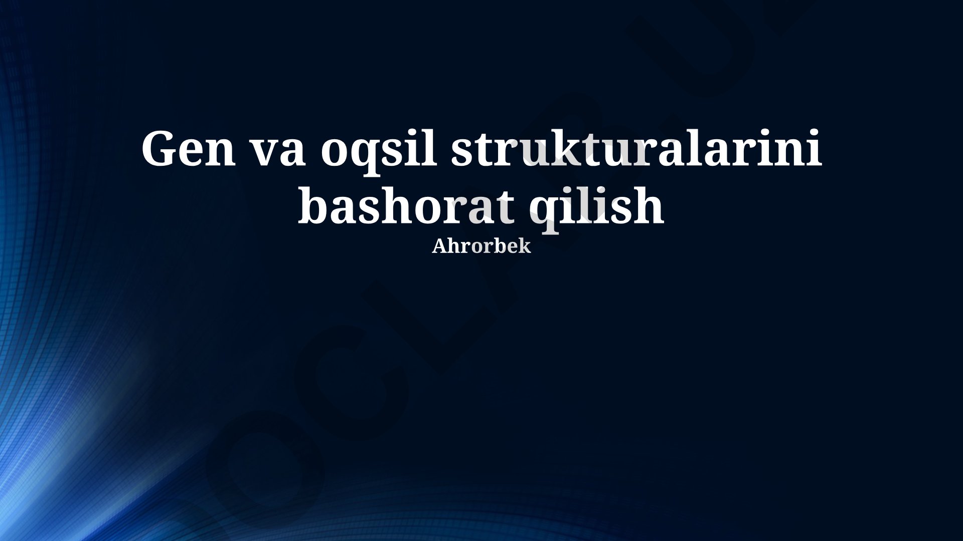 Gen va oqsil strukturalarini bashorat qilish