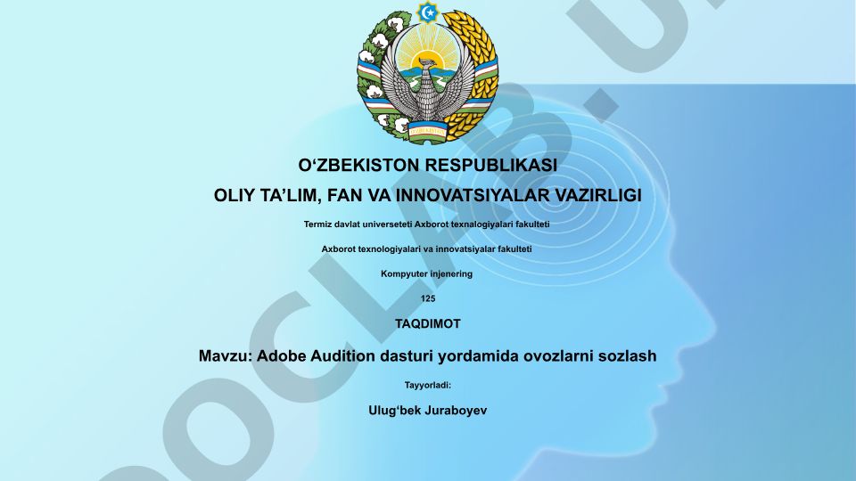 Adobe Audition dasturi yordamida ovozlarni sozlash