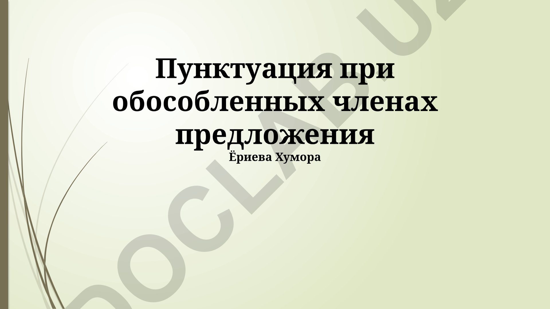 Пунктуация при обособленных членах предложения