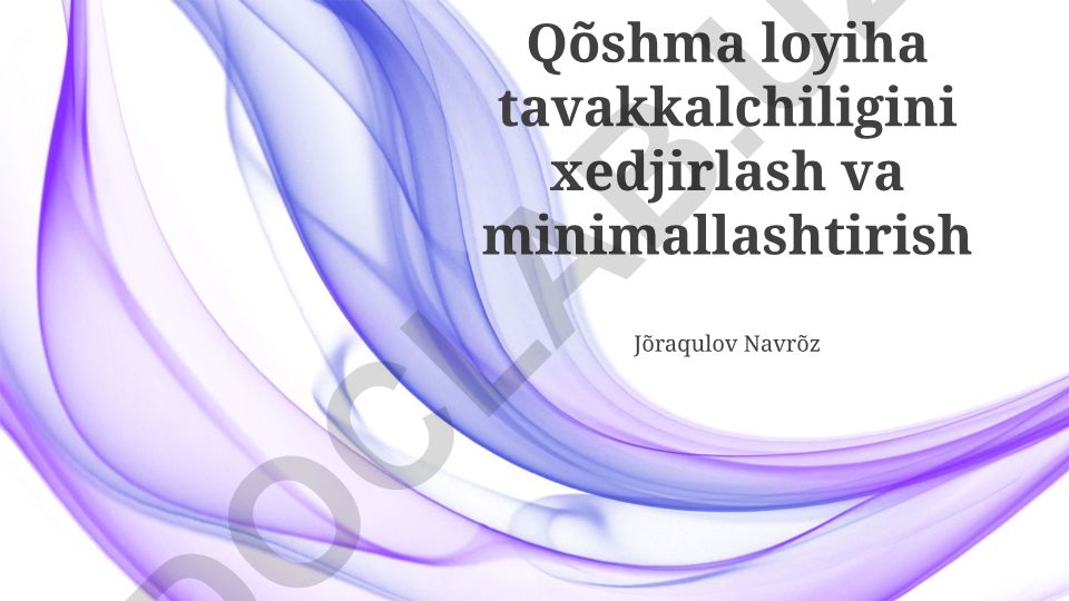 Qo'shma loyiha tavakkalchiligini xedjirlash va minimallashtirish