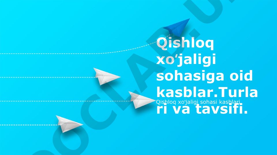 Qishloq xoʻjaligi sohasiga oid kasblar: turlari va tavsifi