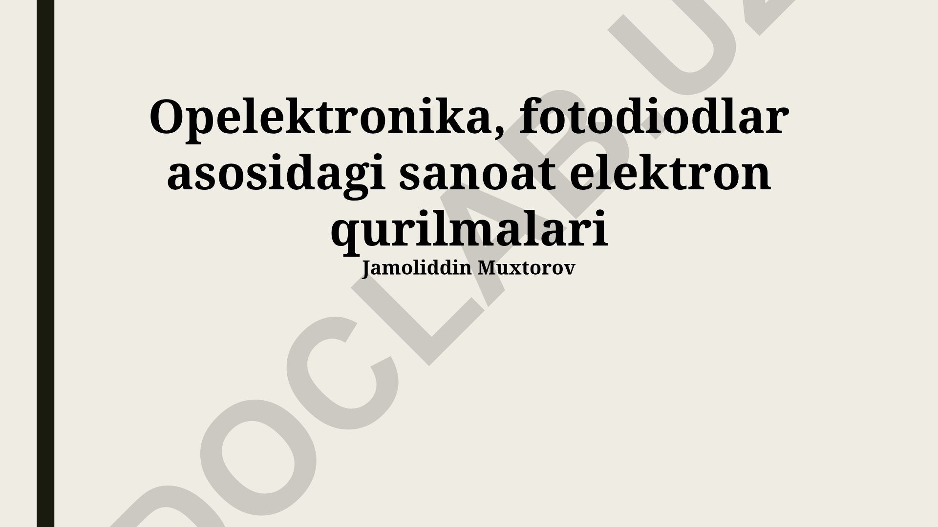 Fotodiodlar asosidagi sanoat elektron qurilmalari