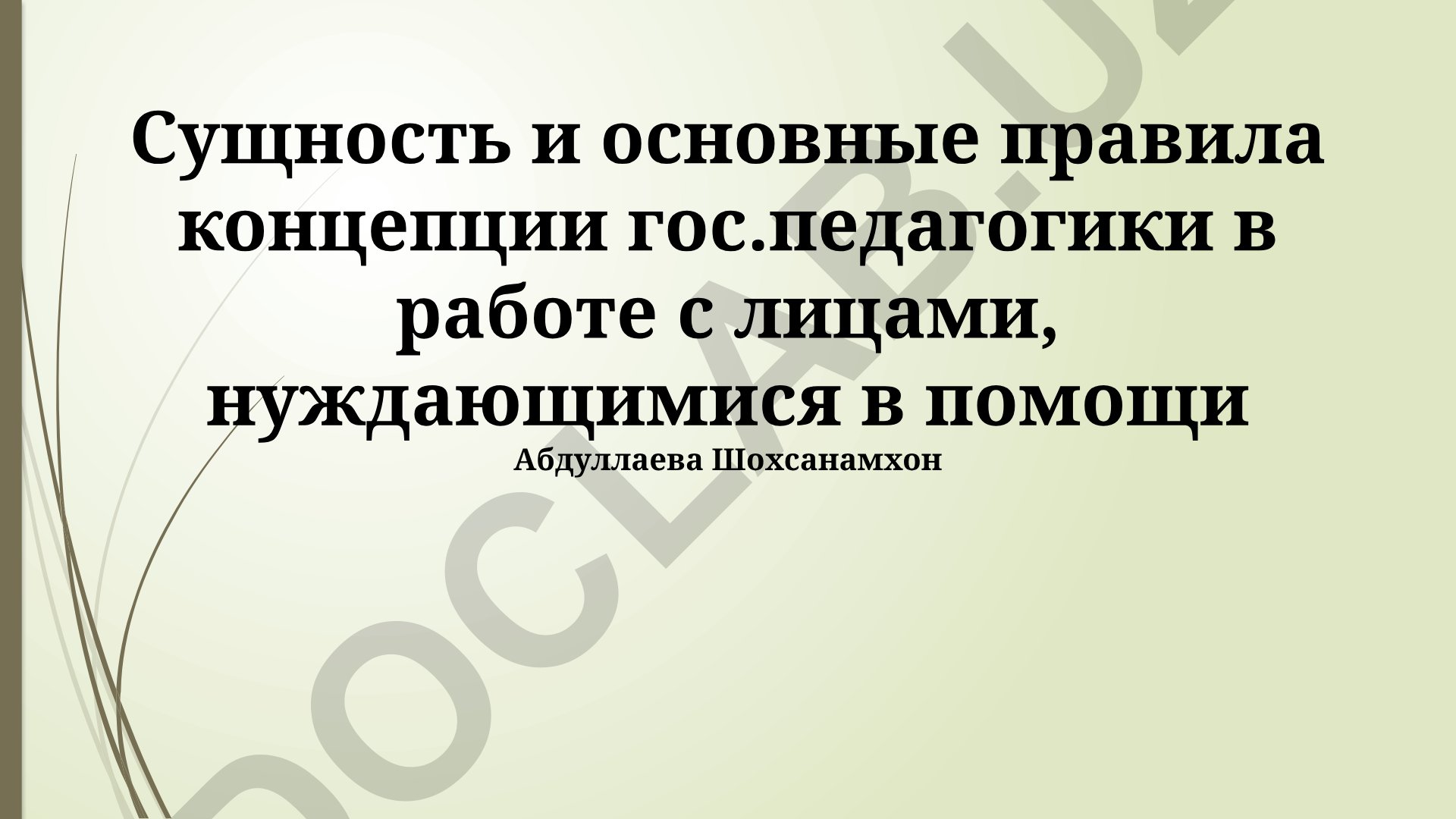 Сущность и основные правила концепции государственной педагогики