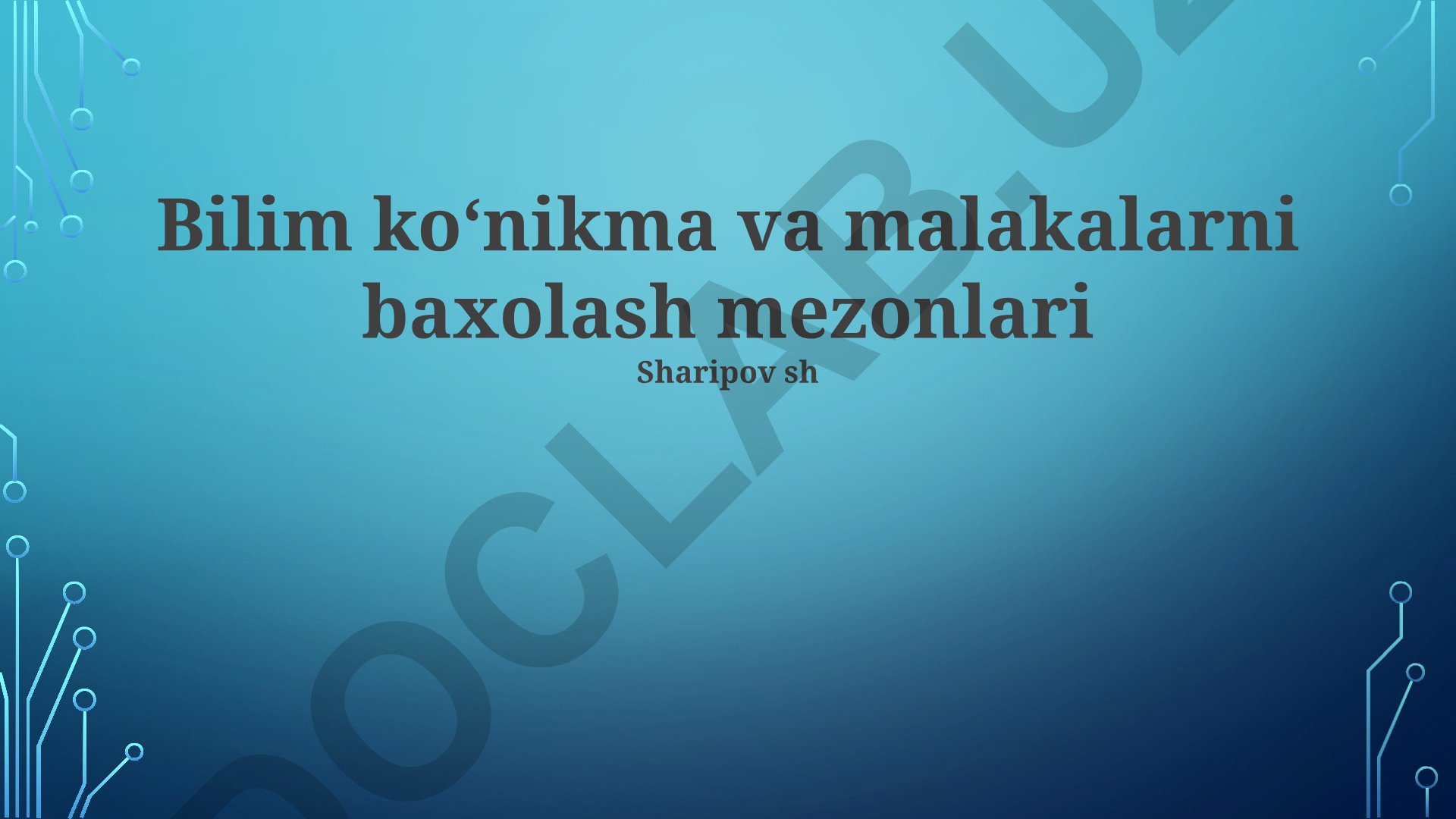 Bilim, koʻnikma va malakalarni baholash mezonlari