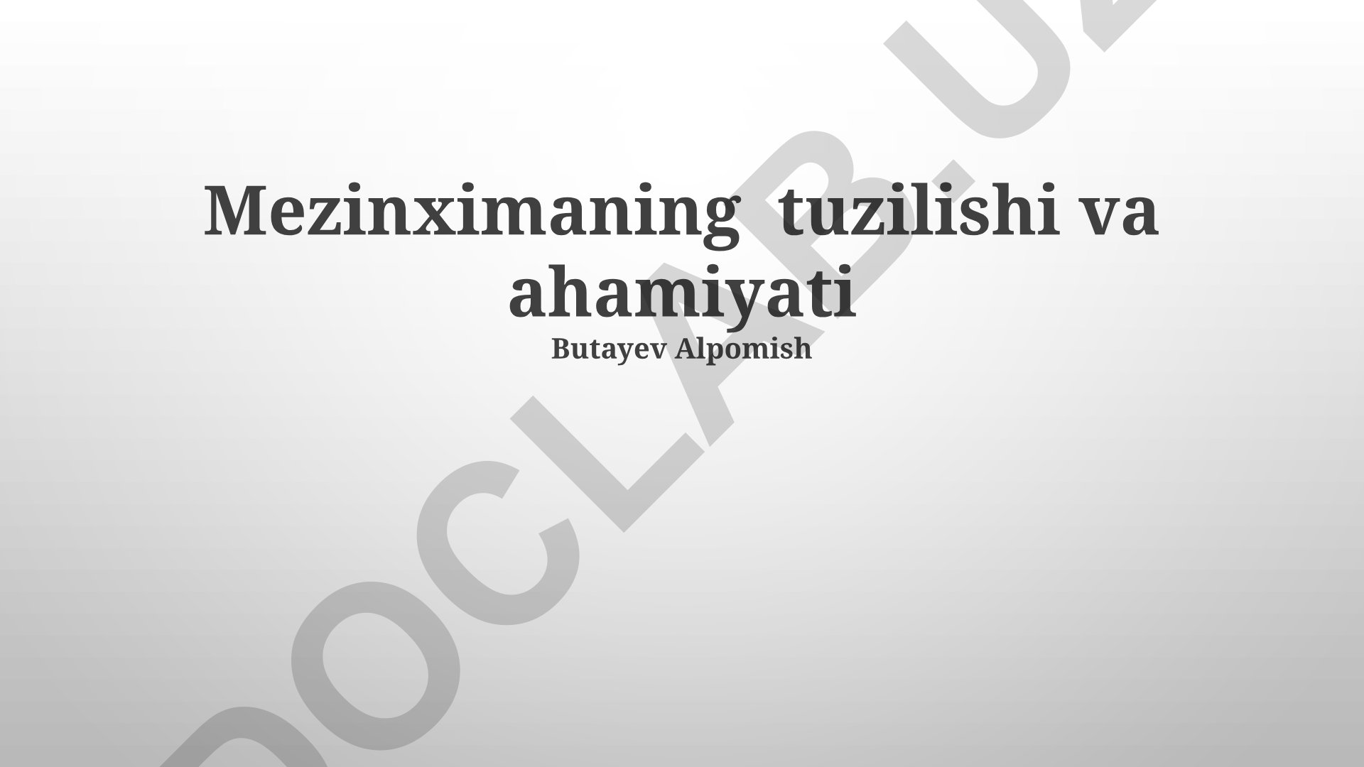 Mezinximaning tuzilishi va ahamiyati