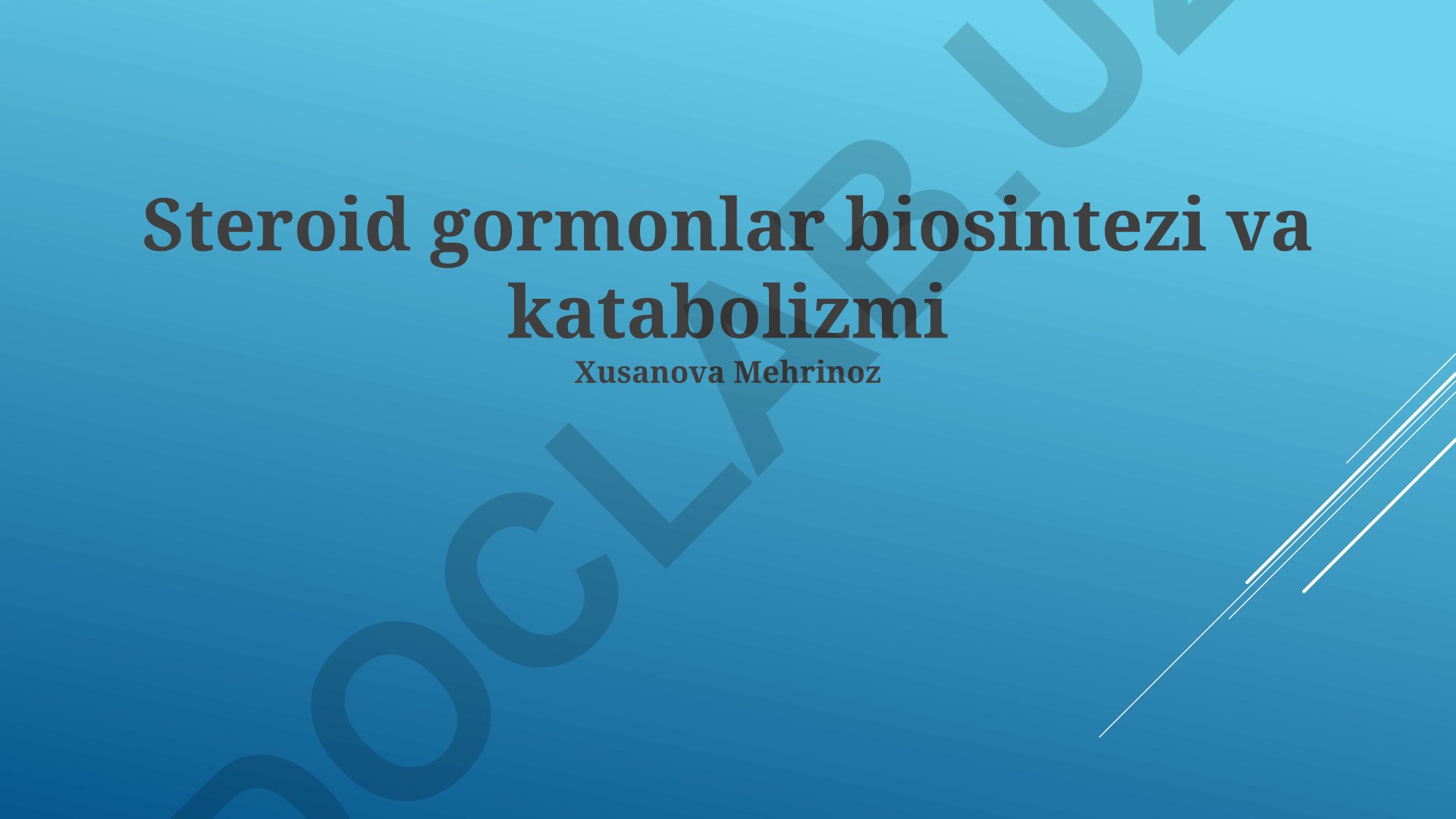 Steroid gormonlar biosintezi va katabolizmi